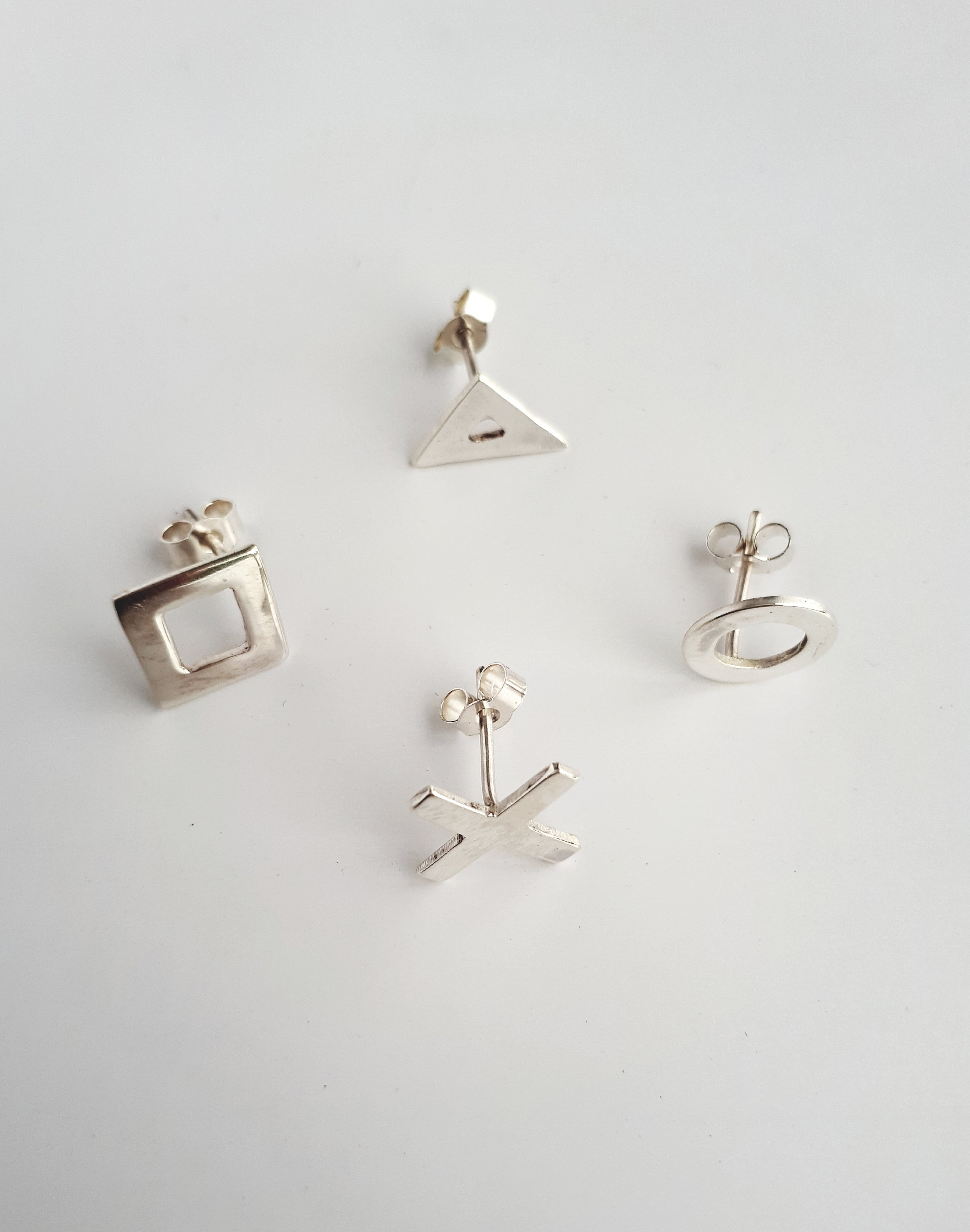 Sterling silver game controller ear studs set