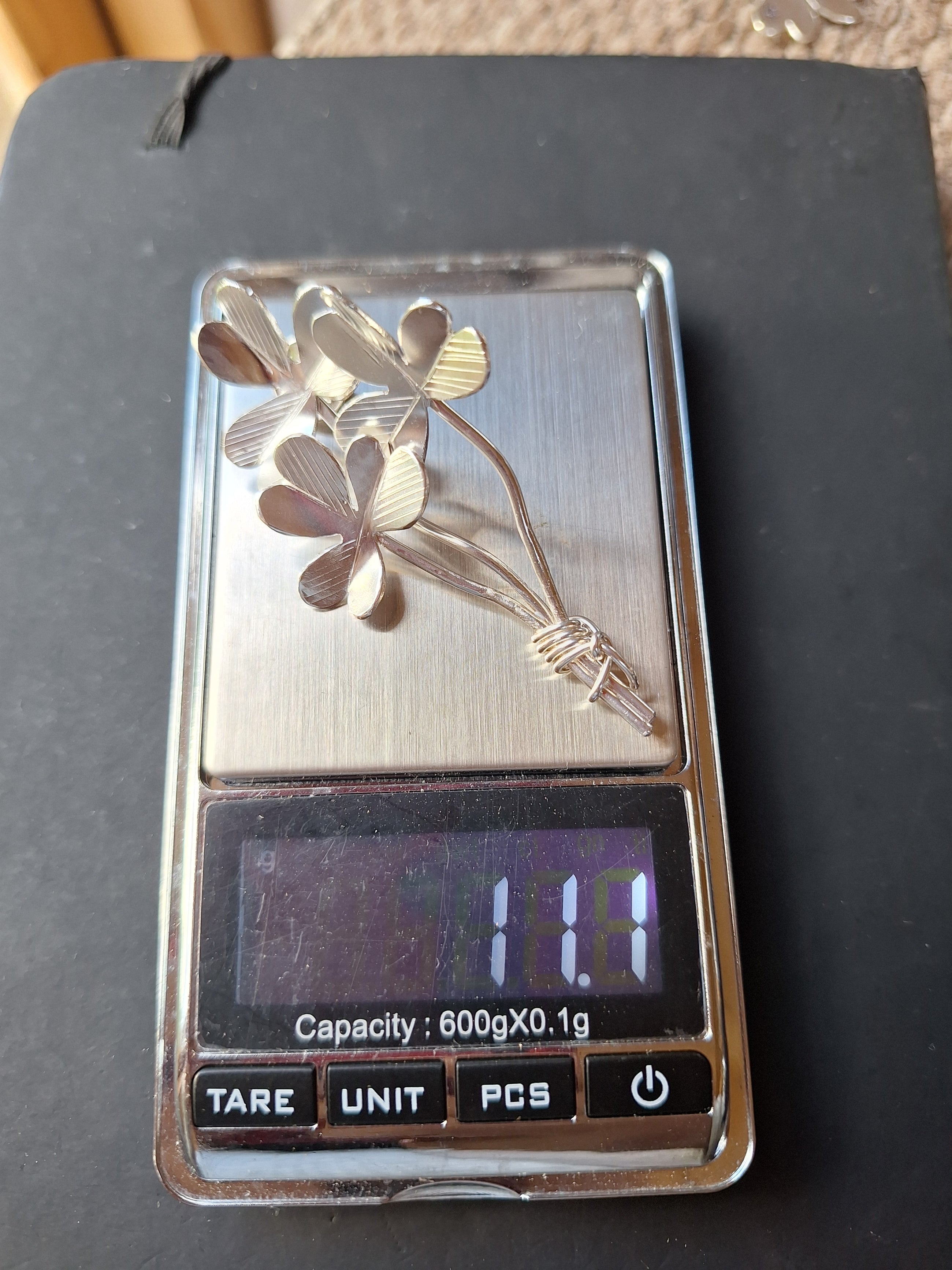 Sterling Silver Brunch of Shamrock Brooch