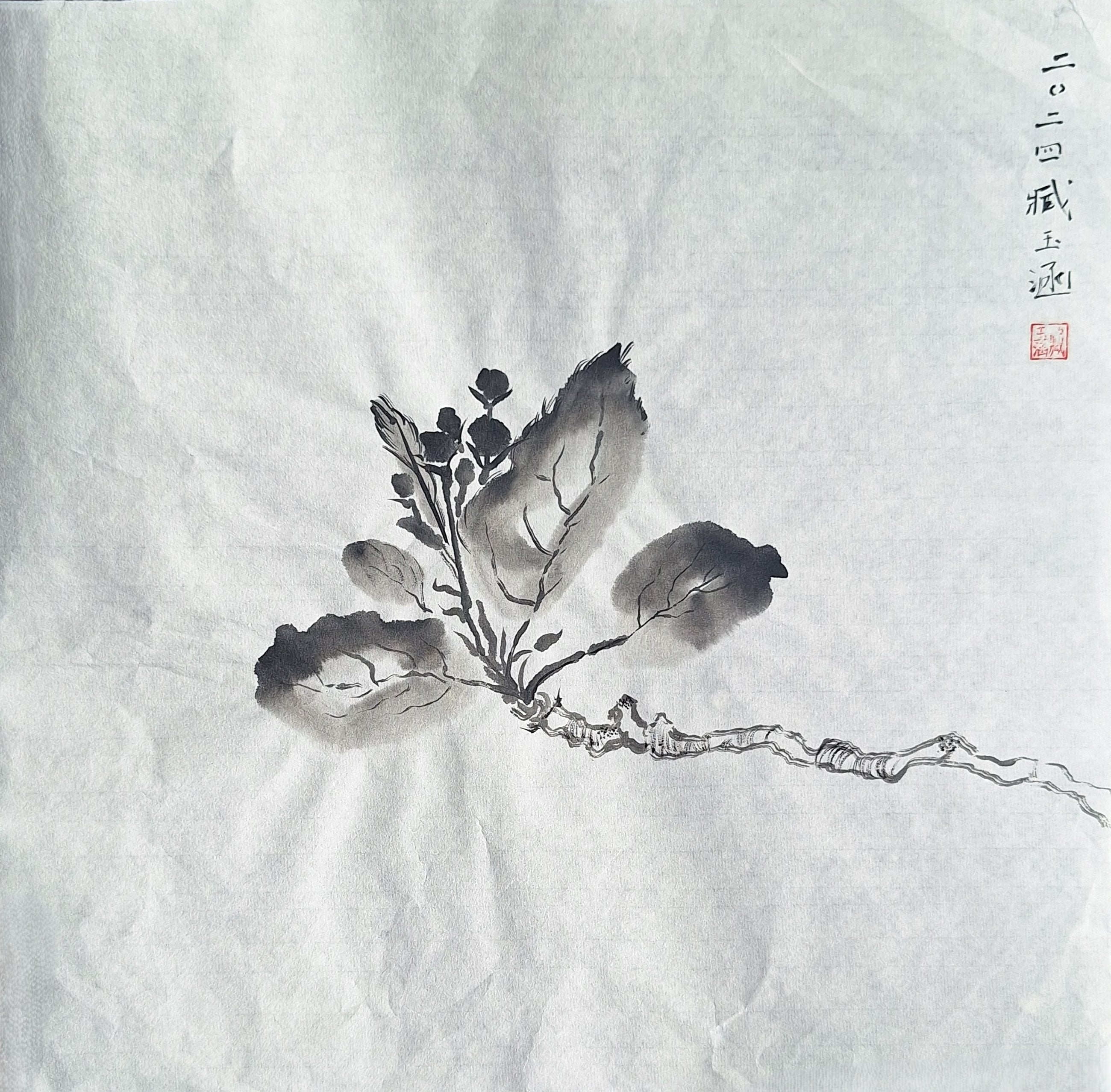 Chinese Ink Painting 'Apple Blossom 3' - Origional Art Work