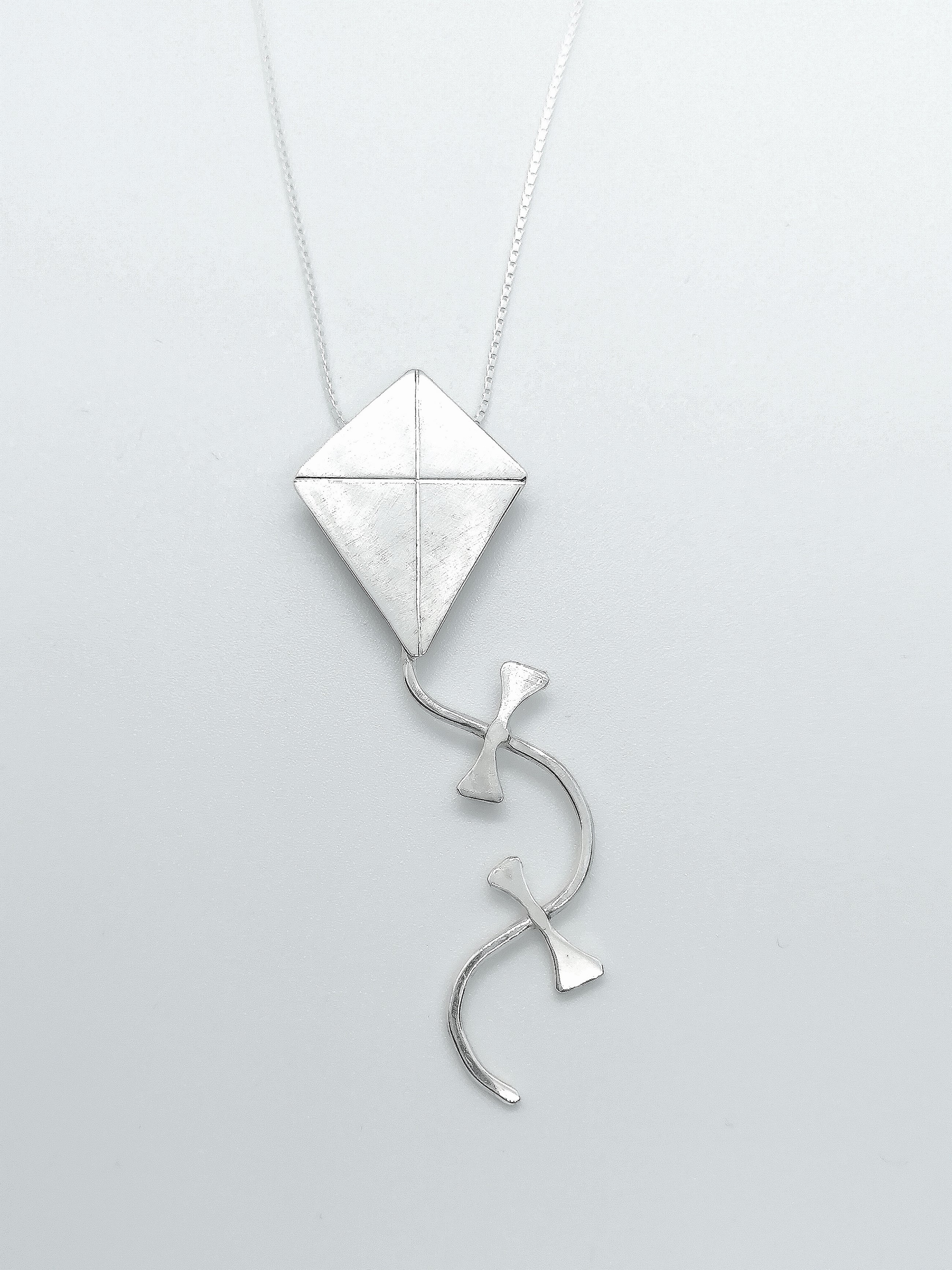 Sterling silver kite necklace