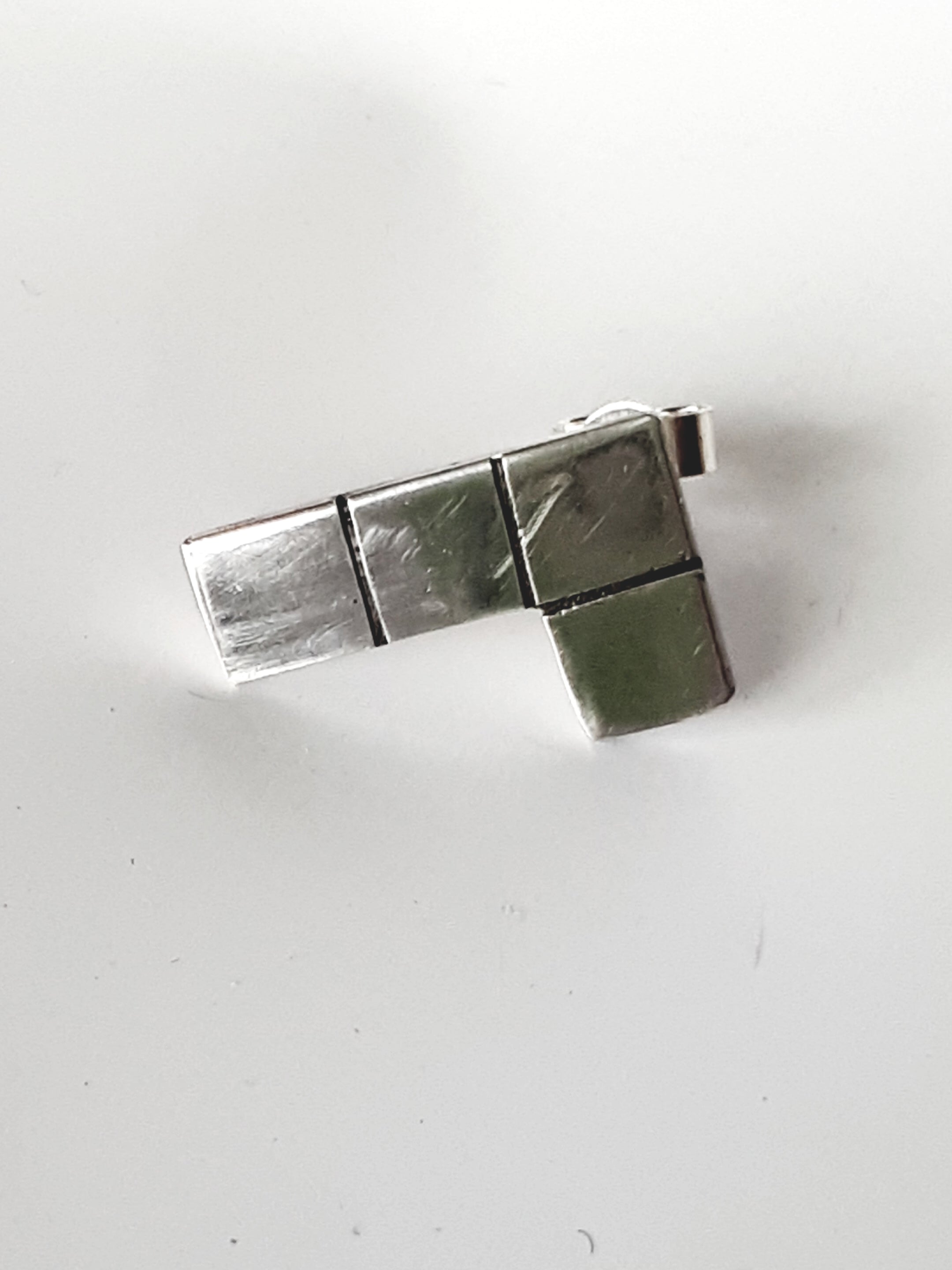Sterling silver Tetris ear studs