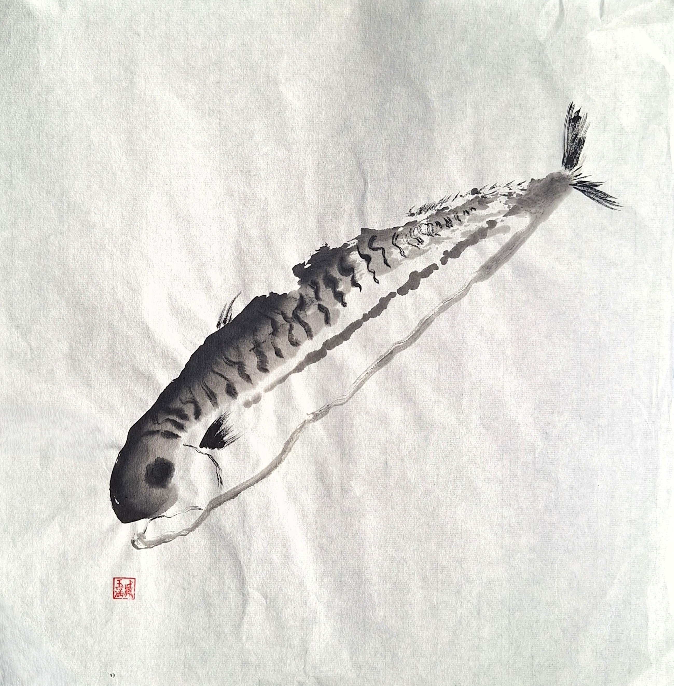 Chinese Ink Painting 'Mackerel 2' - Origional Art Work