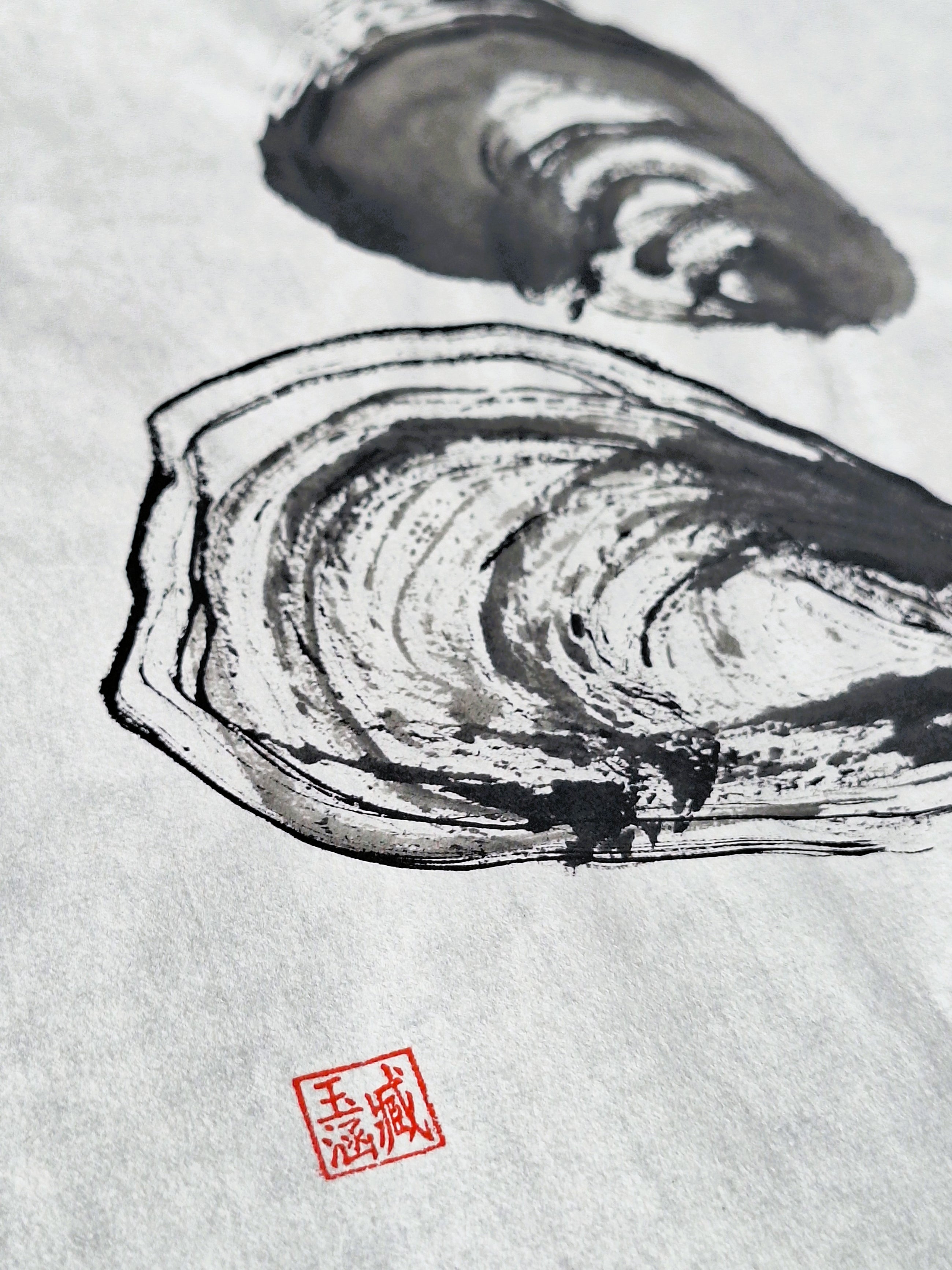 Chinese Ink Painting 'Mussels 4'- Origional Art Work