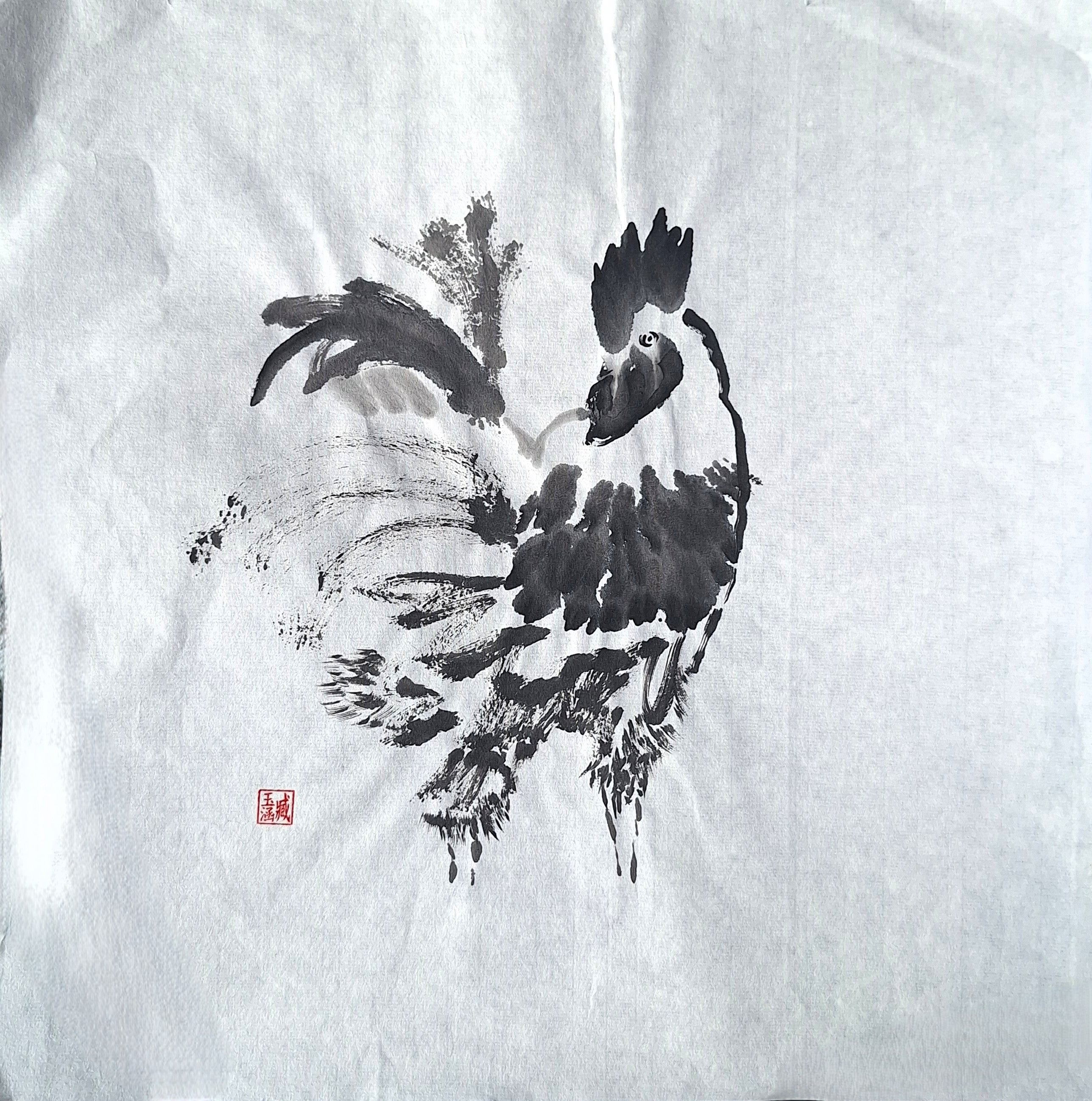 Chinese Ink Painting 'Rooster 2' - Origional Art Work