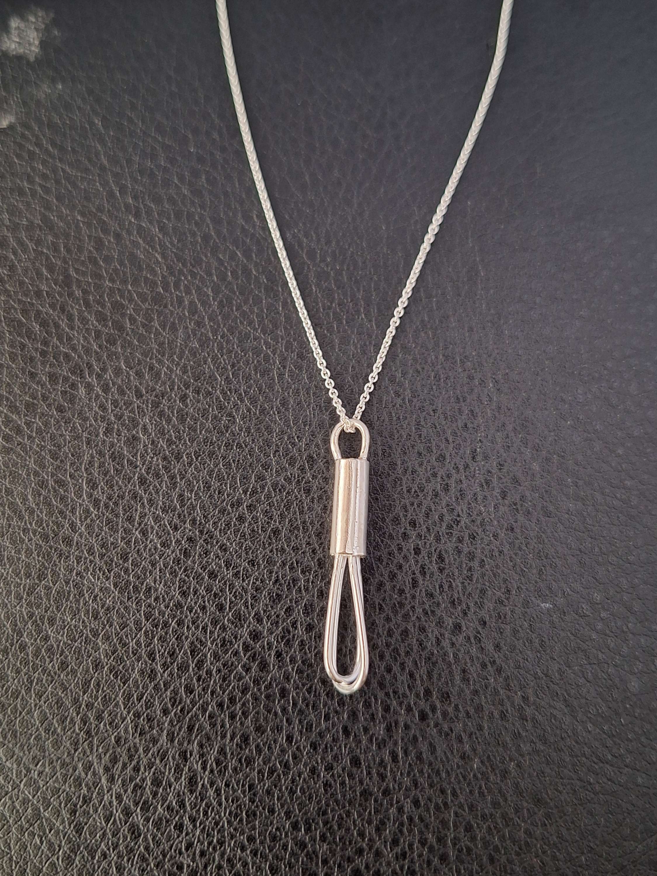 Sterling silver whisk necklace