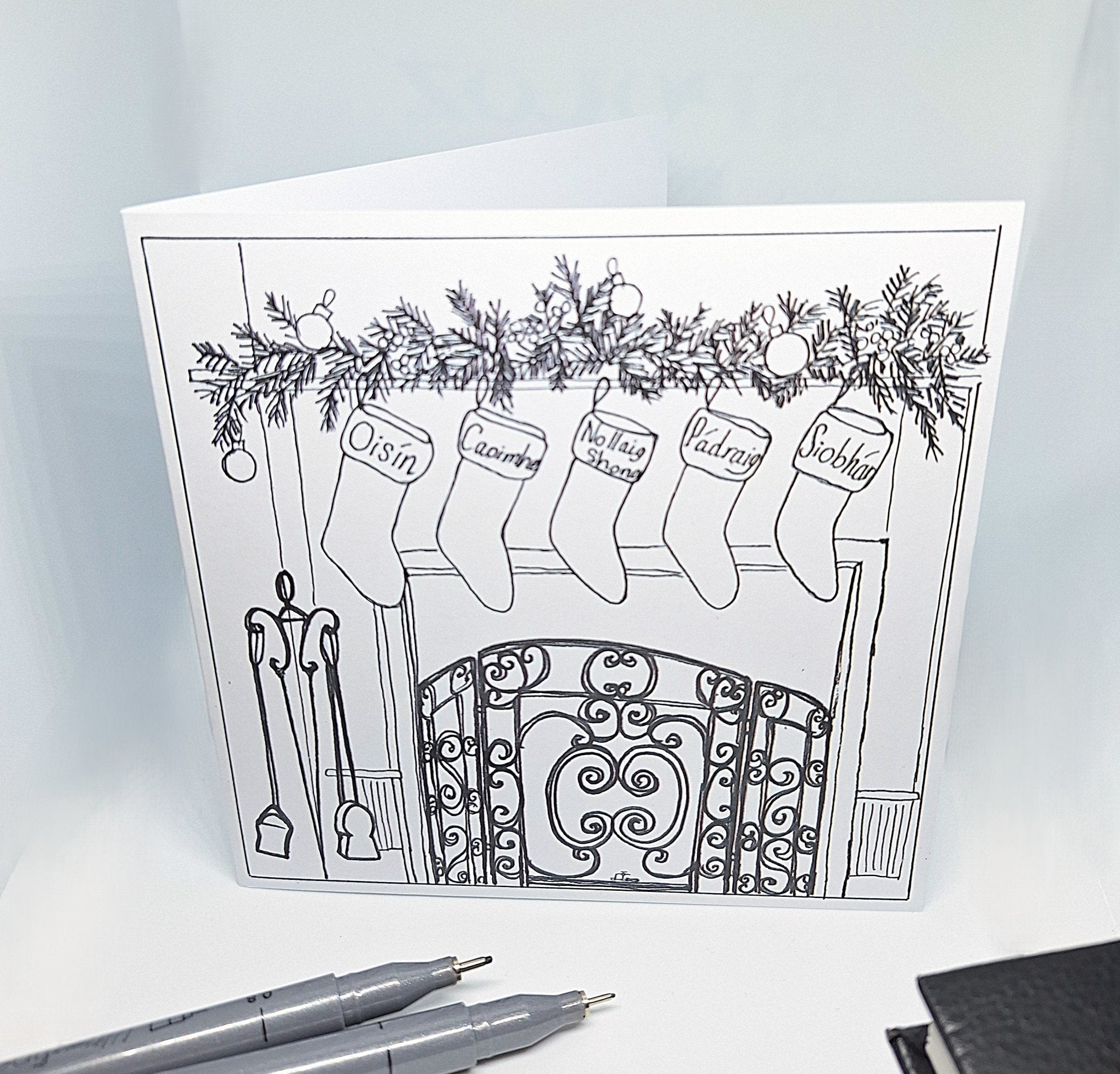 'It's An Irish Thing' 6 Greeting Cards design- Christmas Collection - Saw Framed