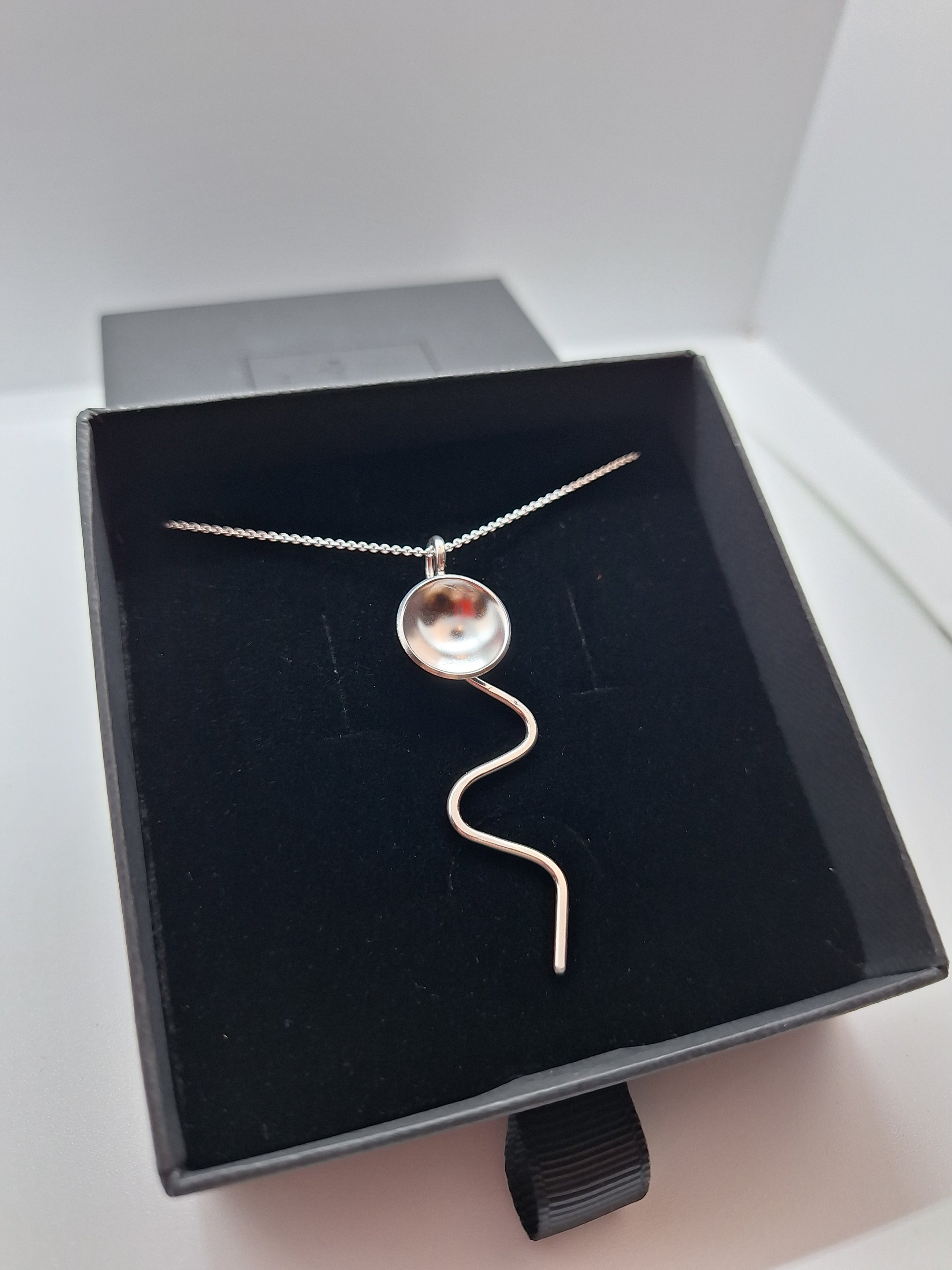 Sterling silvery jellyfish necklace