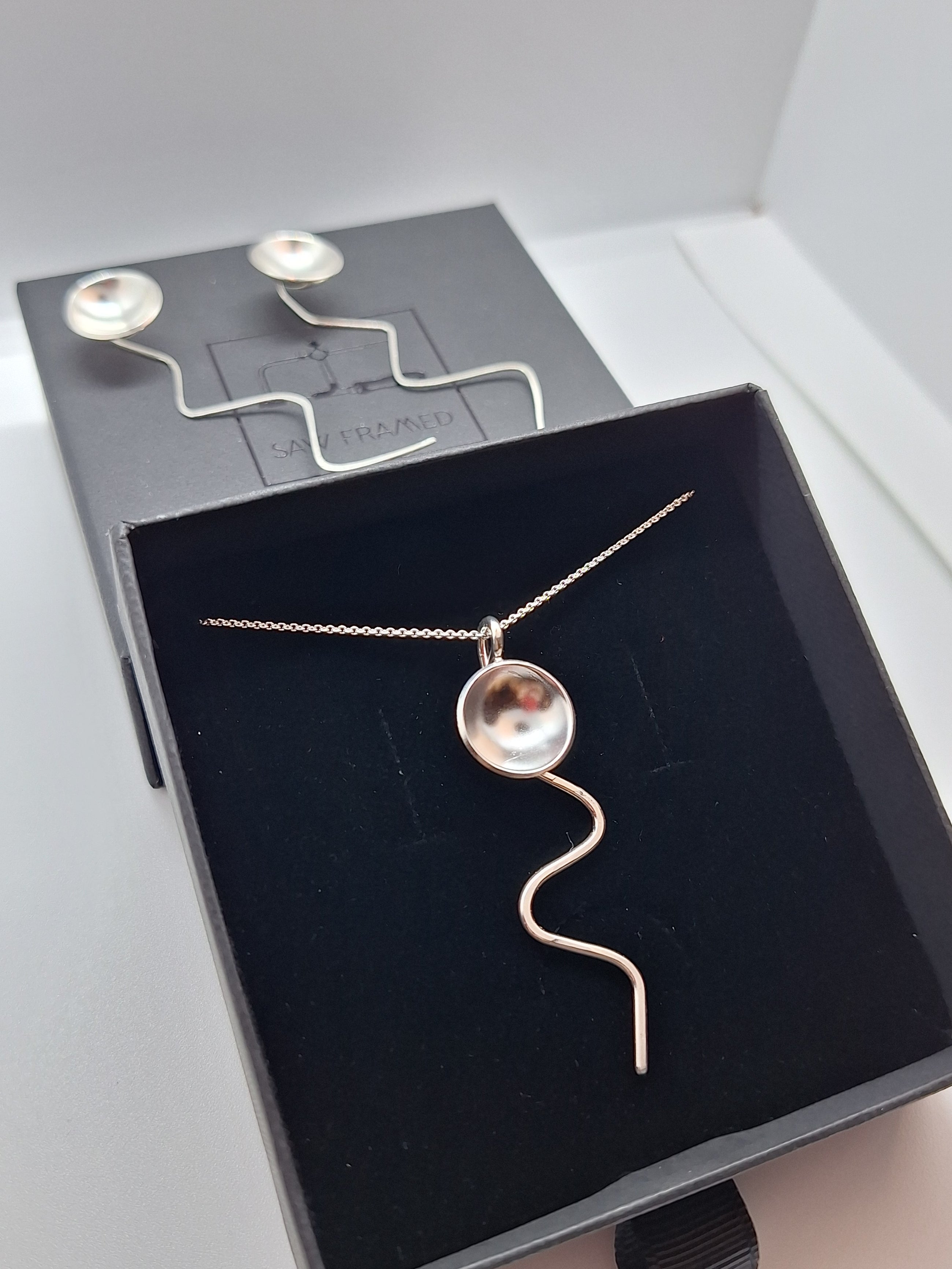 Sterling silvery jellyfish necklace