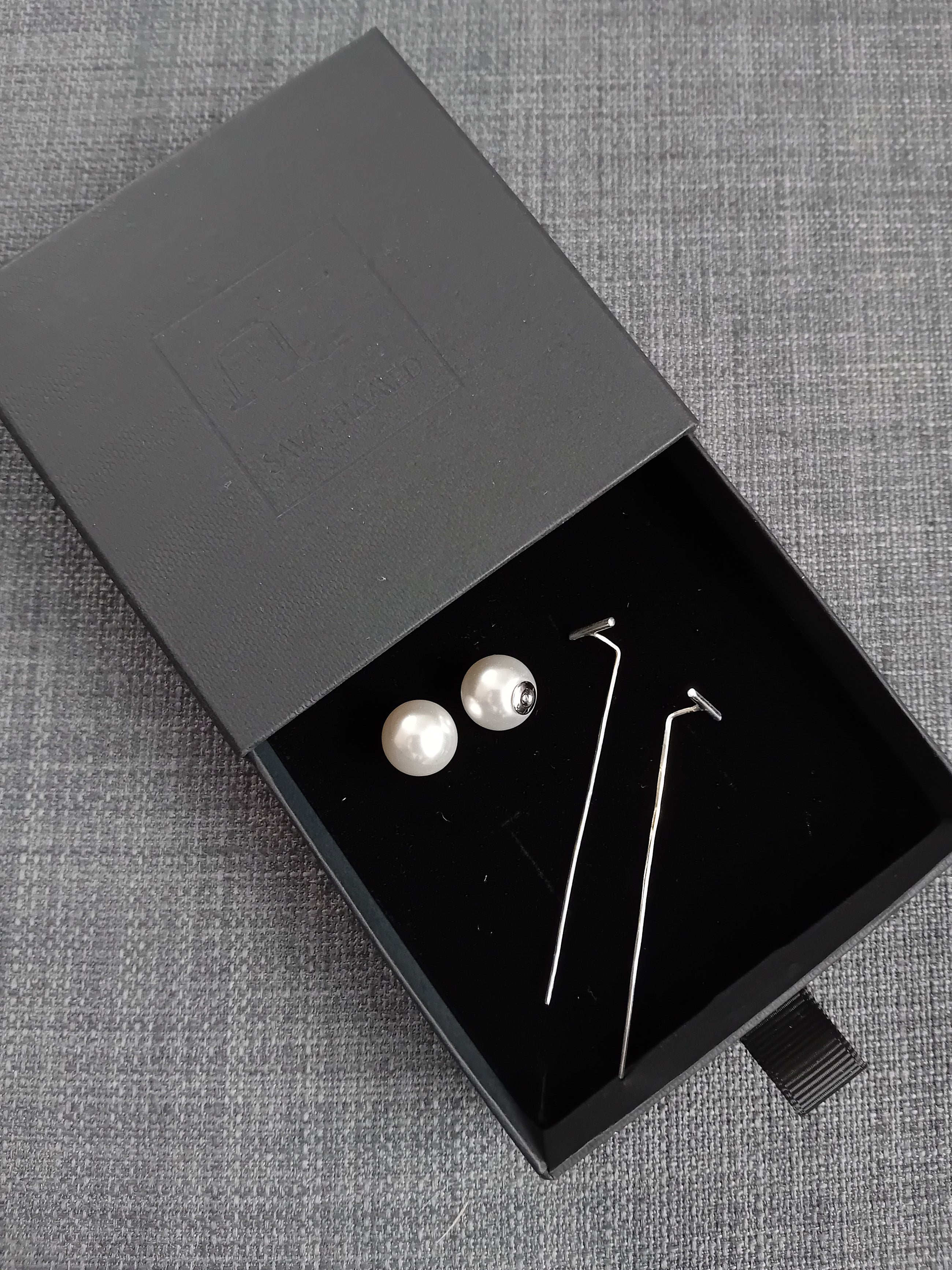 Sterling silver long T bar earrings