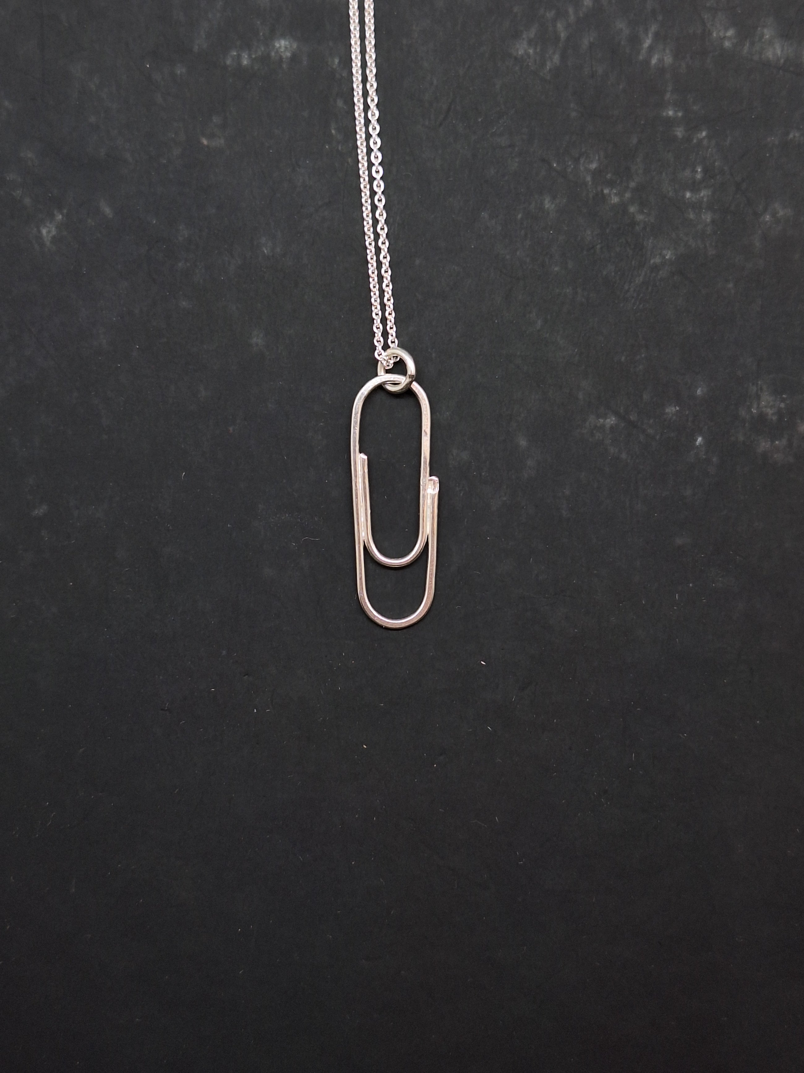 Sterling silver paper clip necklace
