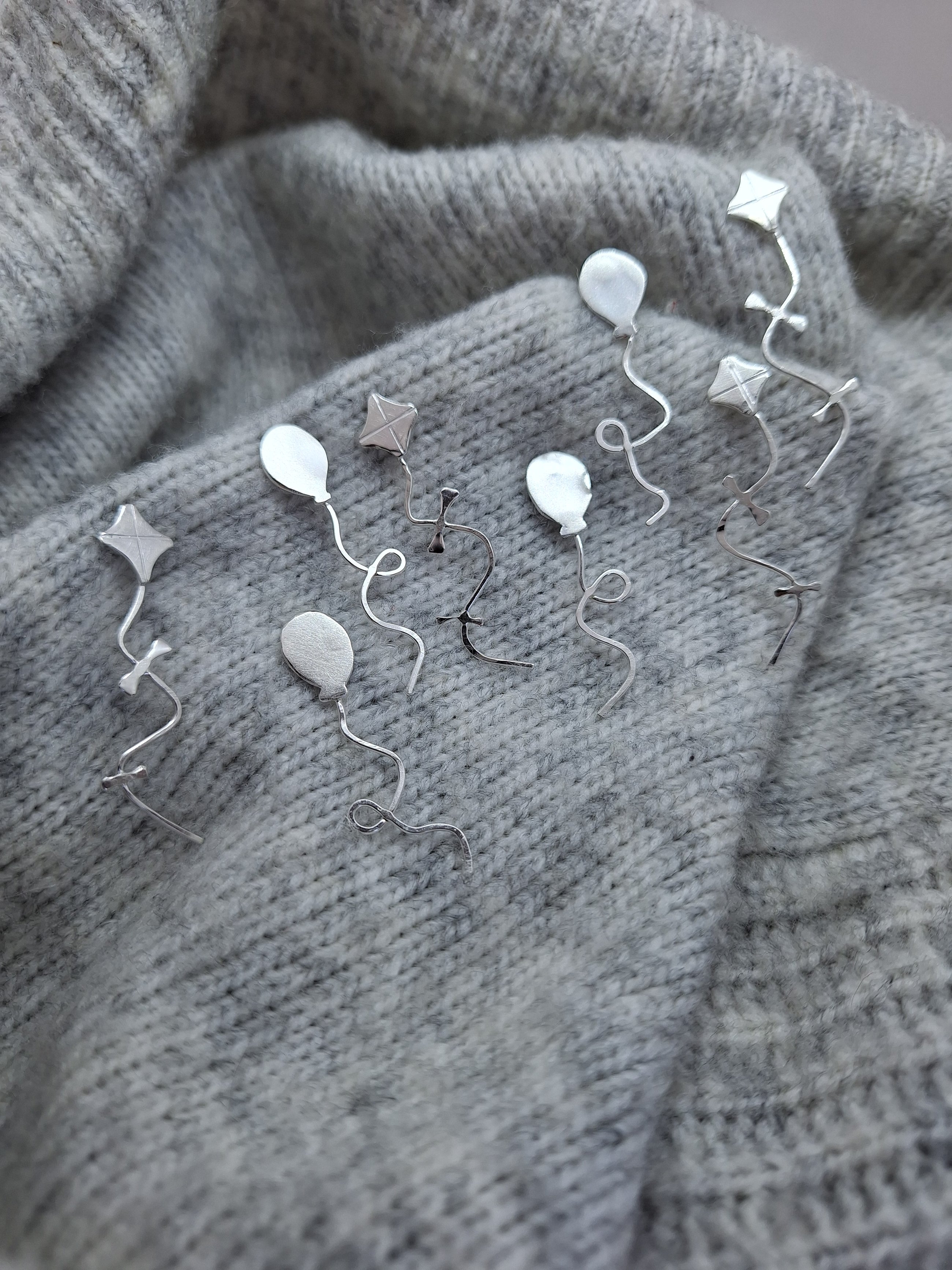 Sterling silver balloons earrings