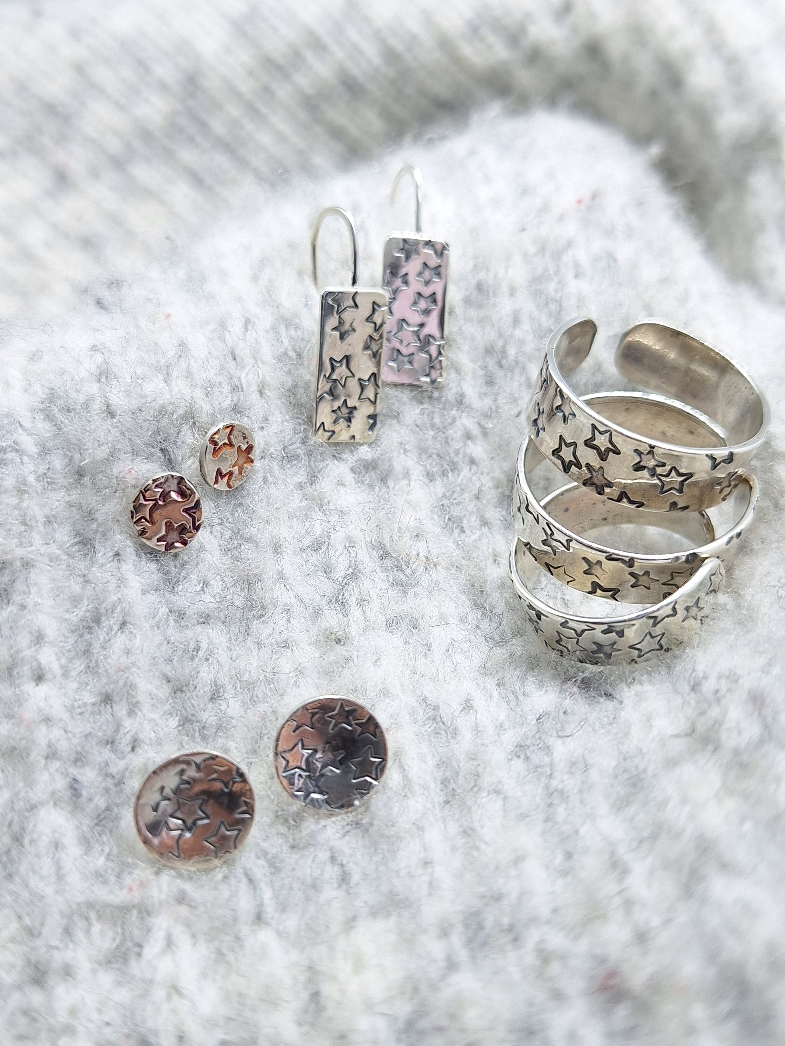 Sterling Silver Written In The Stars Tiny Ear Studs