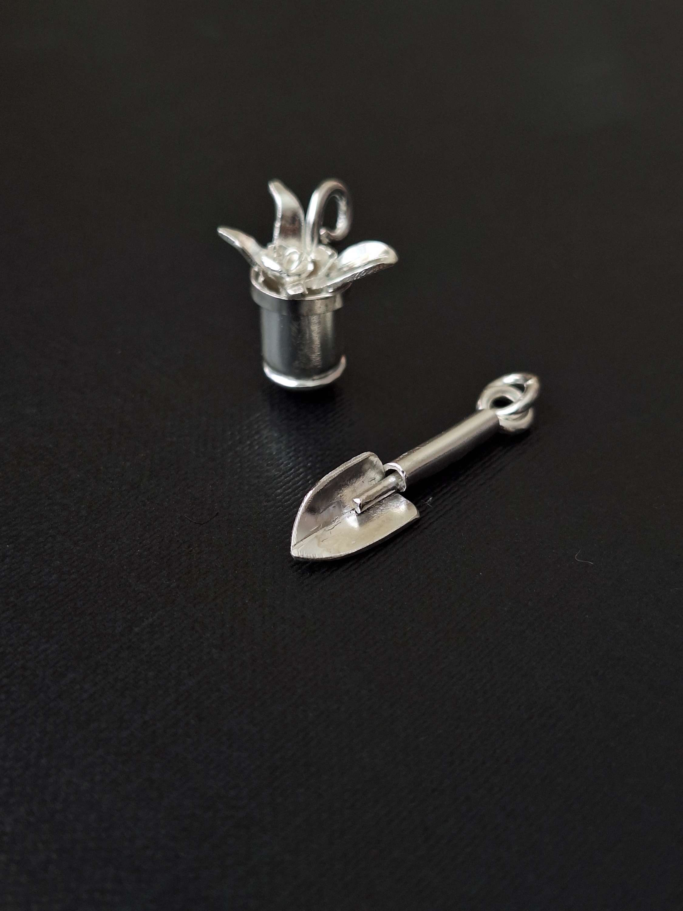 Sterling silver trowel necklace