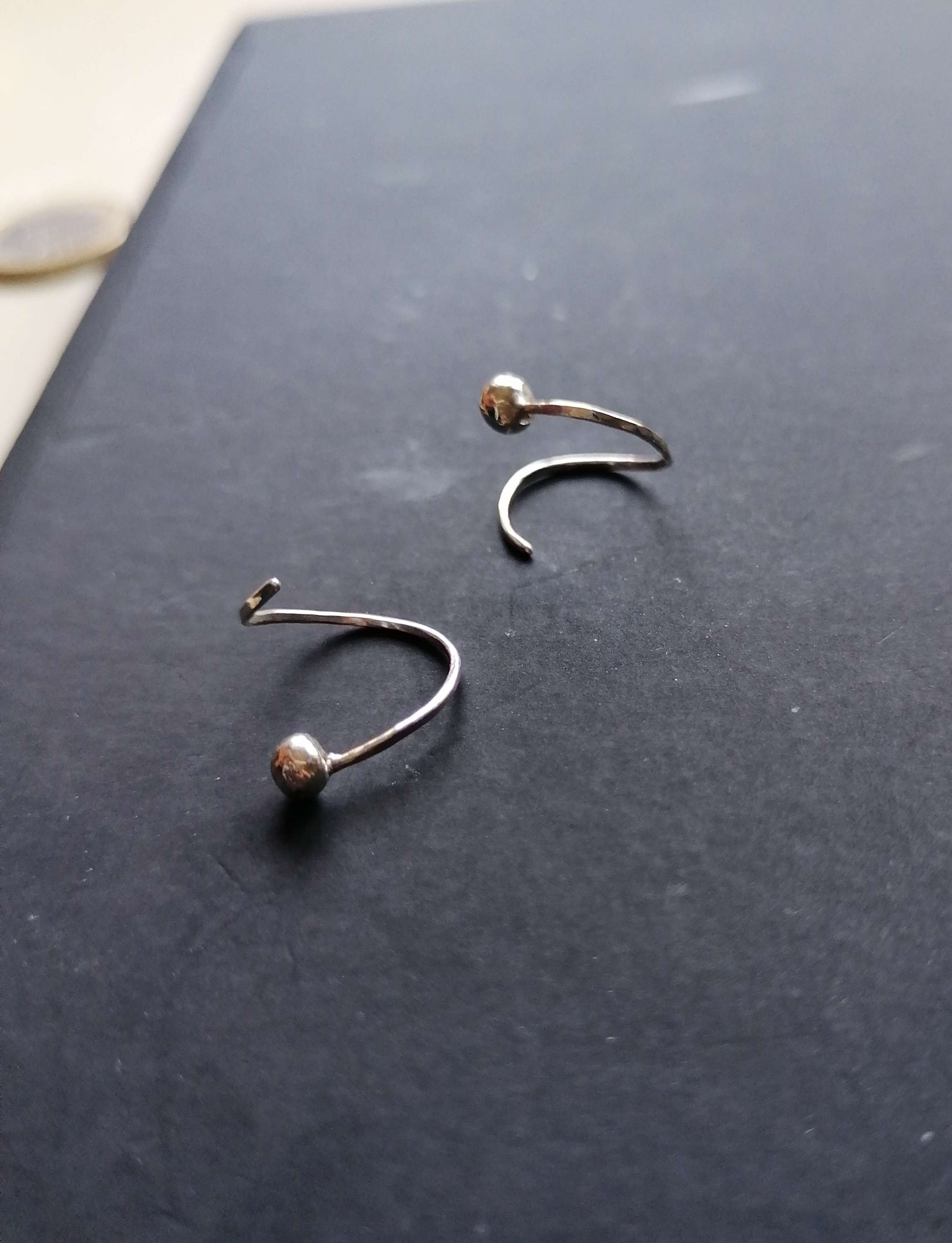 Sterling silver twisted circle earrings