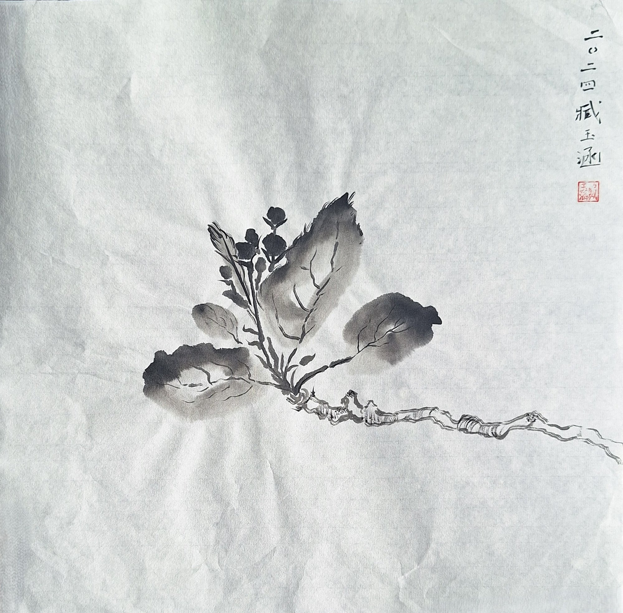 Chinese Ink Painting 'Apple Blossom 3' - Origional Art Work