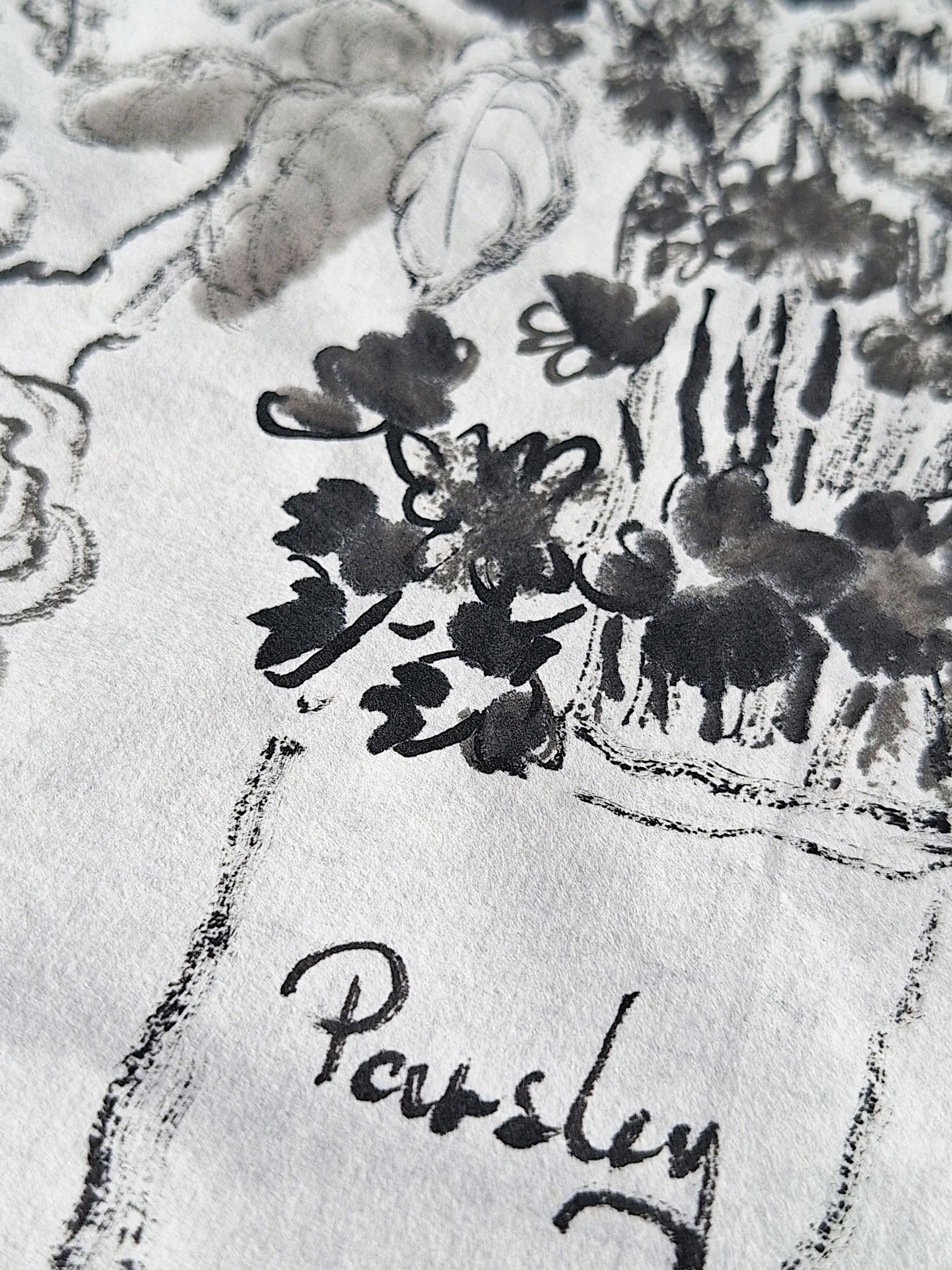 Chinese Ink Painting 'Herb Pots' - Origional Art Work