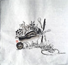Chinese Ink Painting 'Wheelbarrel' - Origional Art Work