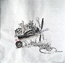 Chinese Ink Painting 'Wheelbarrel' - Origional Art Work