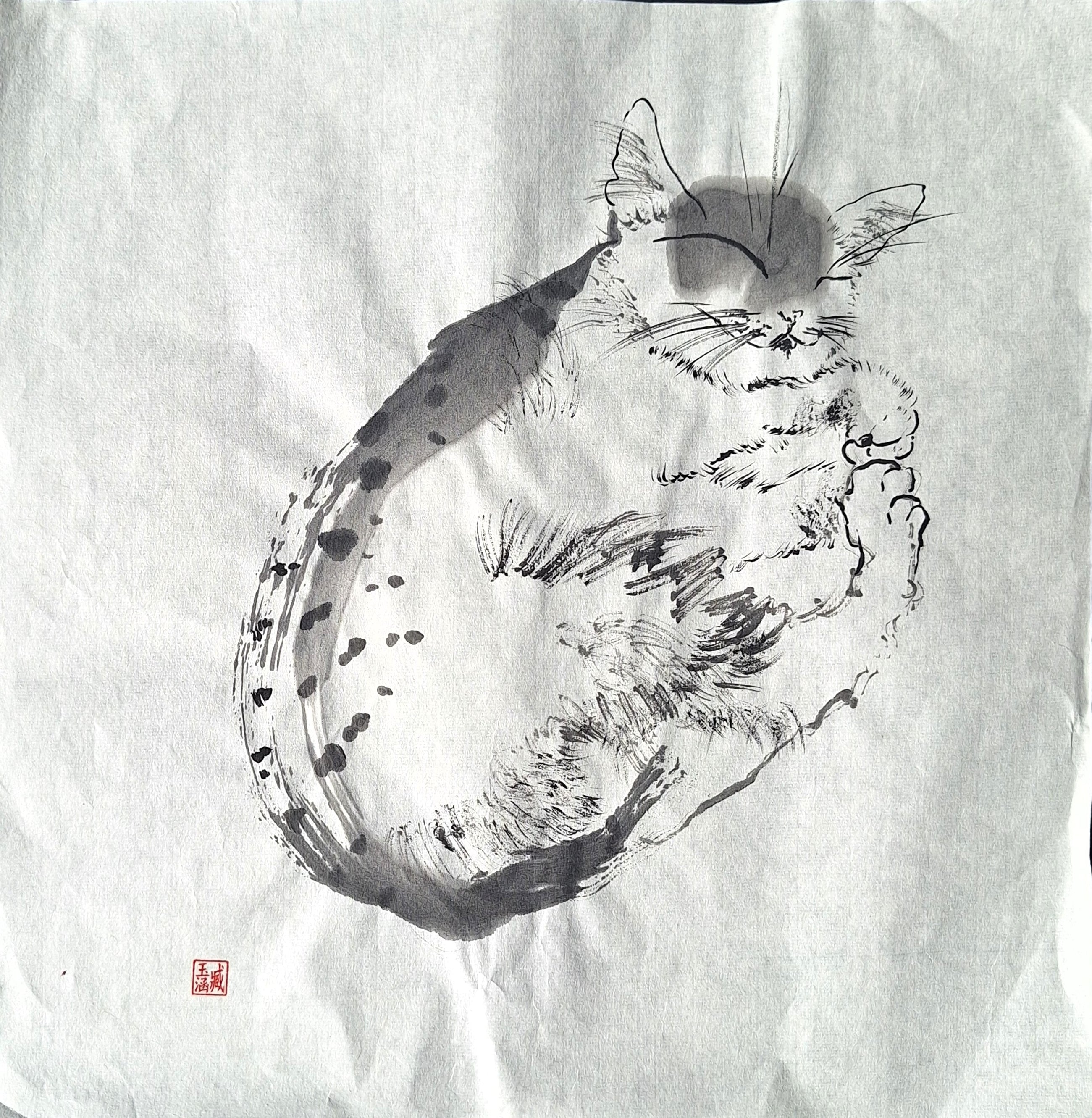 Chinese Ink Painting 'Cat 1' - Origional Art Work