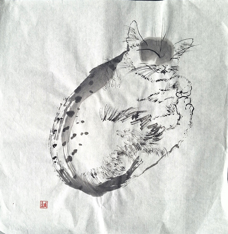 Chinese Ink Painting 'Cat 1' - Origional Art Work