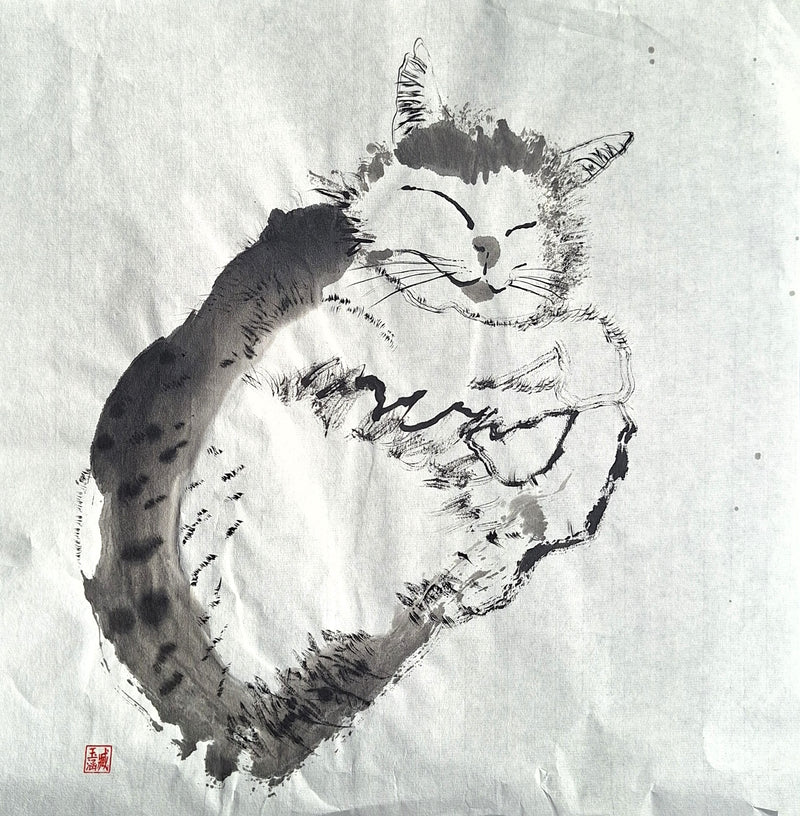 Chinese Ink Painting 'Cat 2' - Origional Art Work