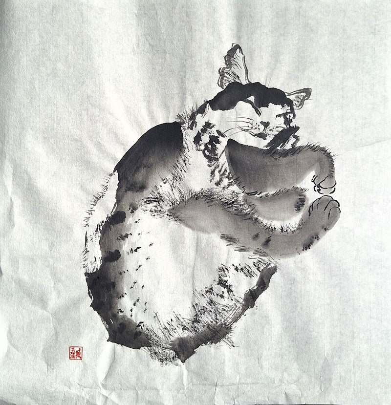 Chinese Ink Painting 'Cat 4' - Origional Art Work