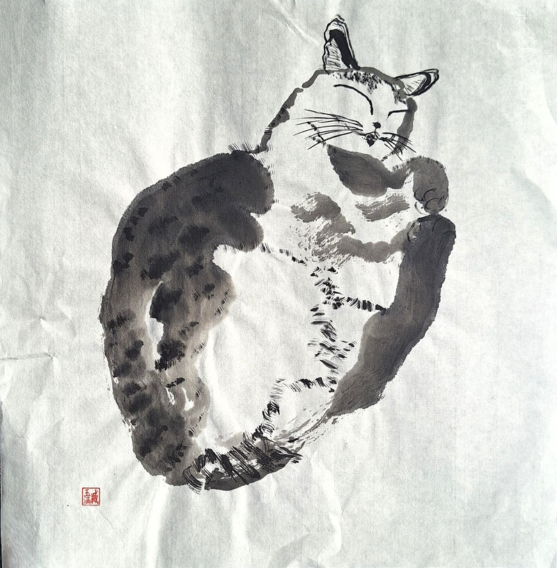 Chinese Ink Painting 'Cat 5' - Origional Art Work