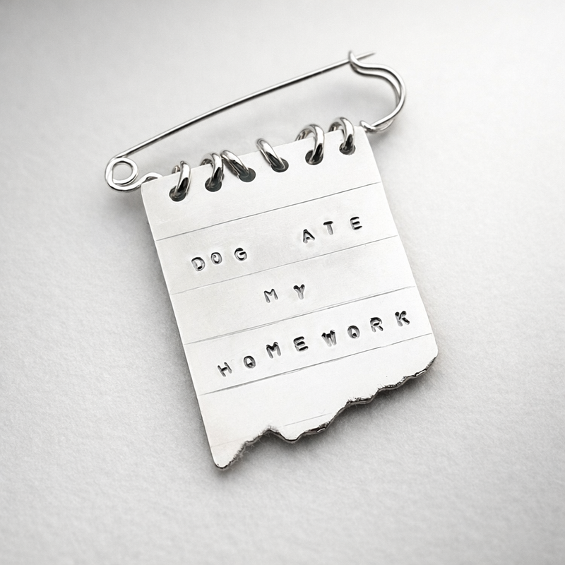 Dog Ate My Homework - Solid Sterling Silver - Limited Edition