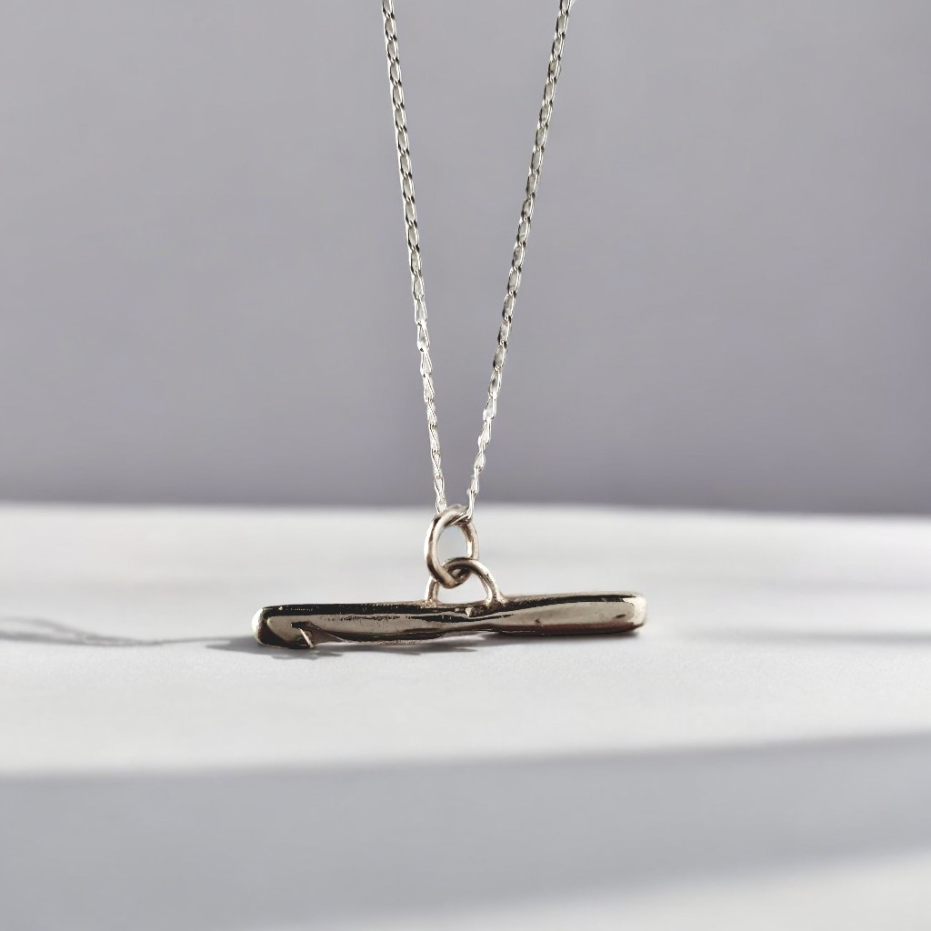 Sterling silver crochet hook necklace