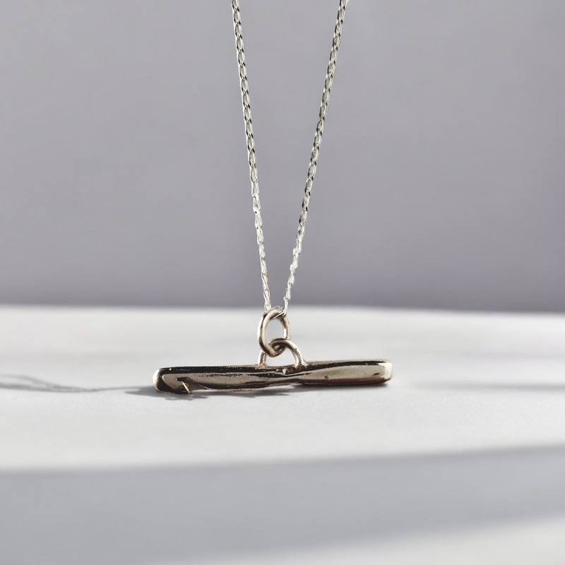 Sterling silver crochet hook necklace
