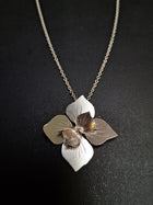 Sterling silver statement hydrangea necklace