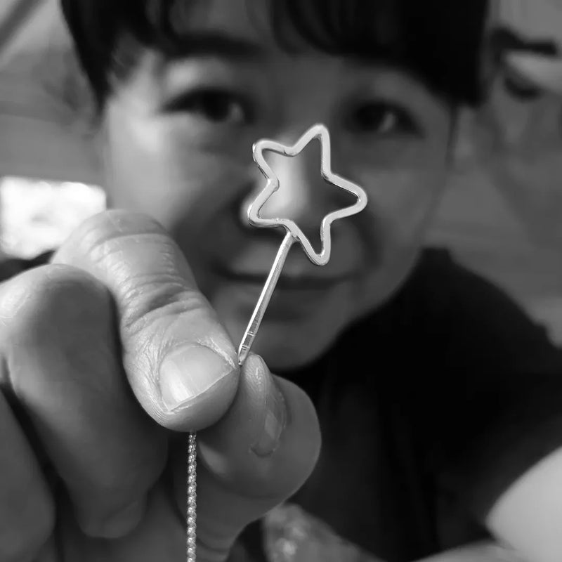 Sterling silver magic wand necklace