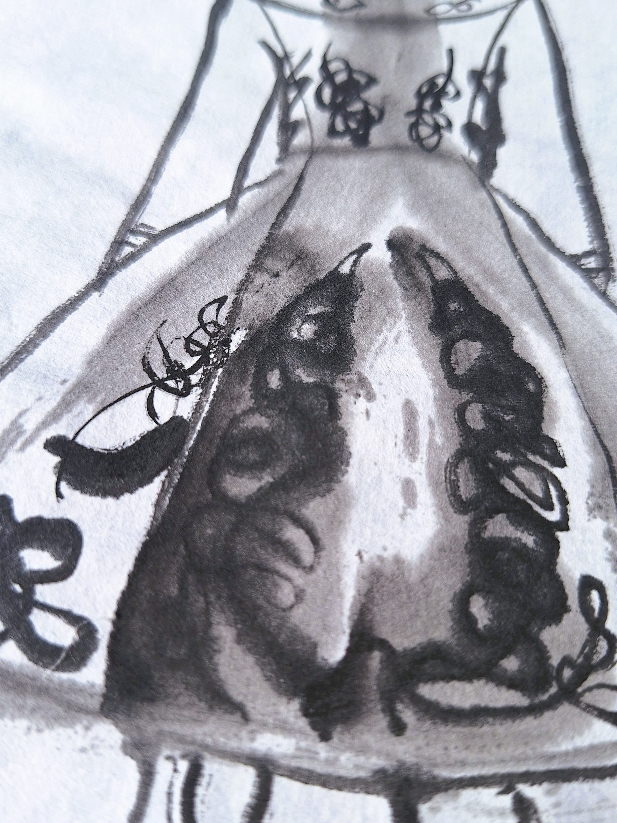 Chinese Ink Painting 'Itish Dancers' - Origional Art Work