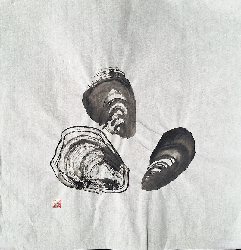 Chinese Ink Painting 'Mussels 4'- Origional Art Work