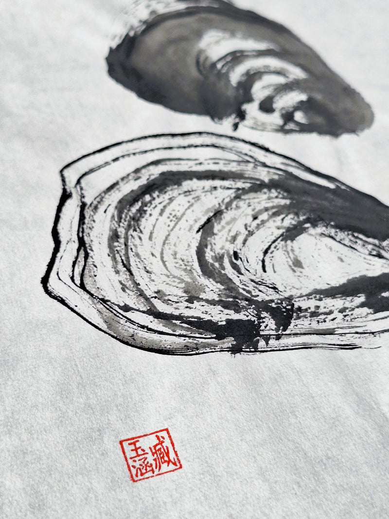 Chinese Ink Painting 'Mussels 4'- Origional Art Work