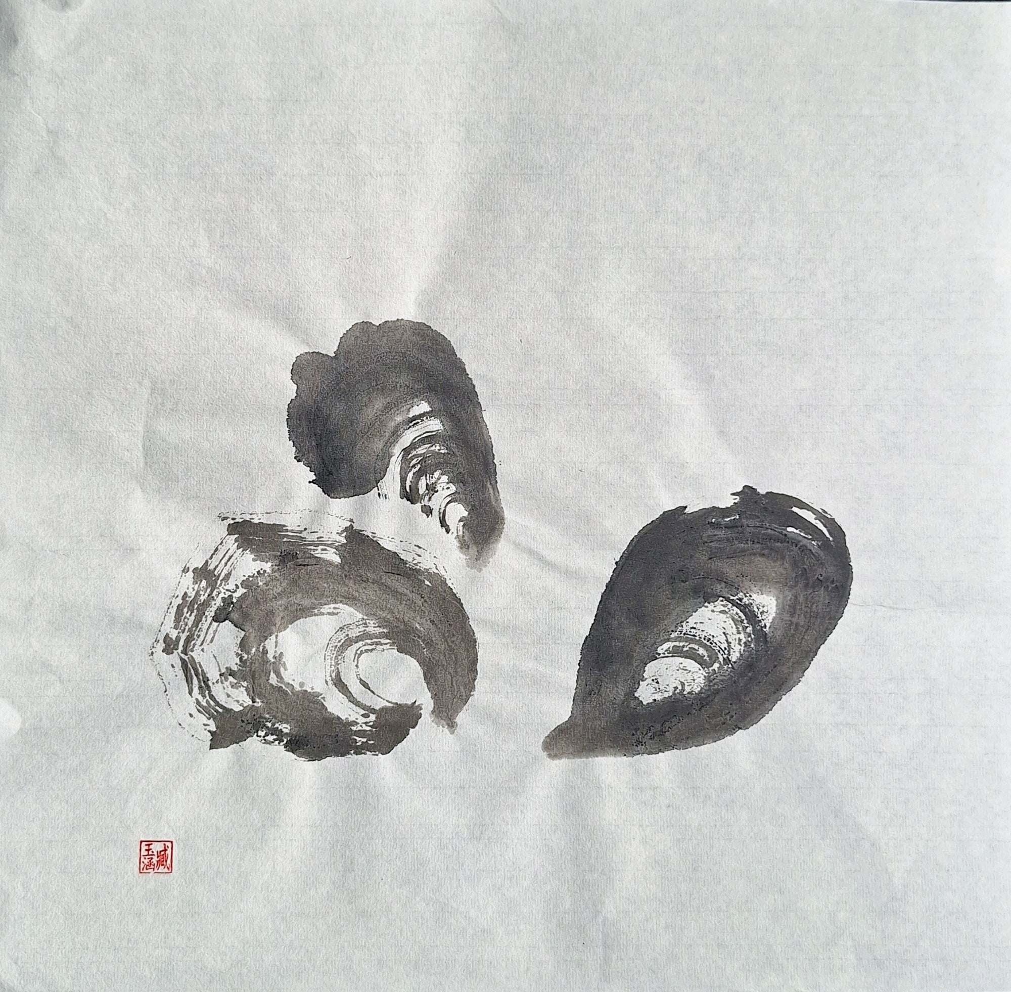 Chinese Ink Painting 'Mussels 5'- Origional Art Work