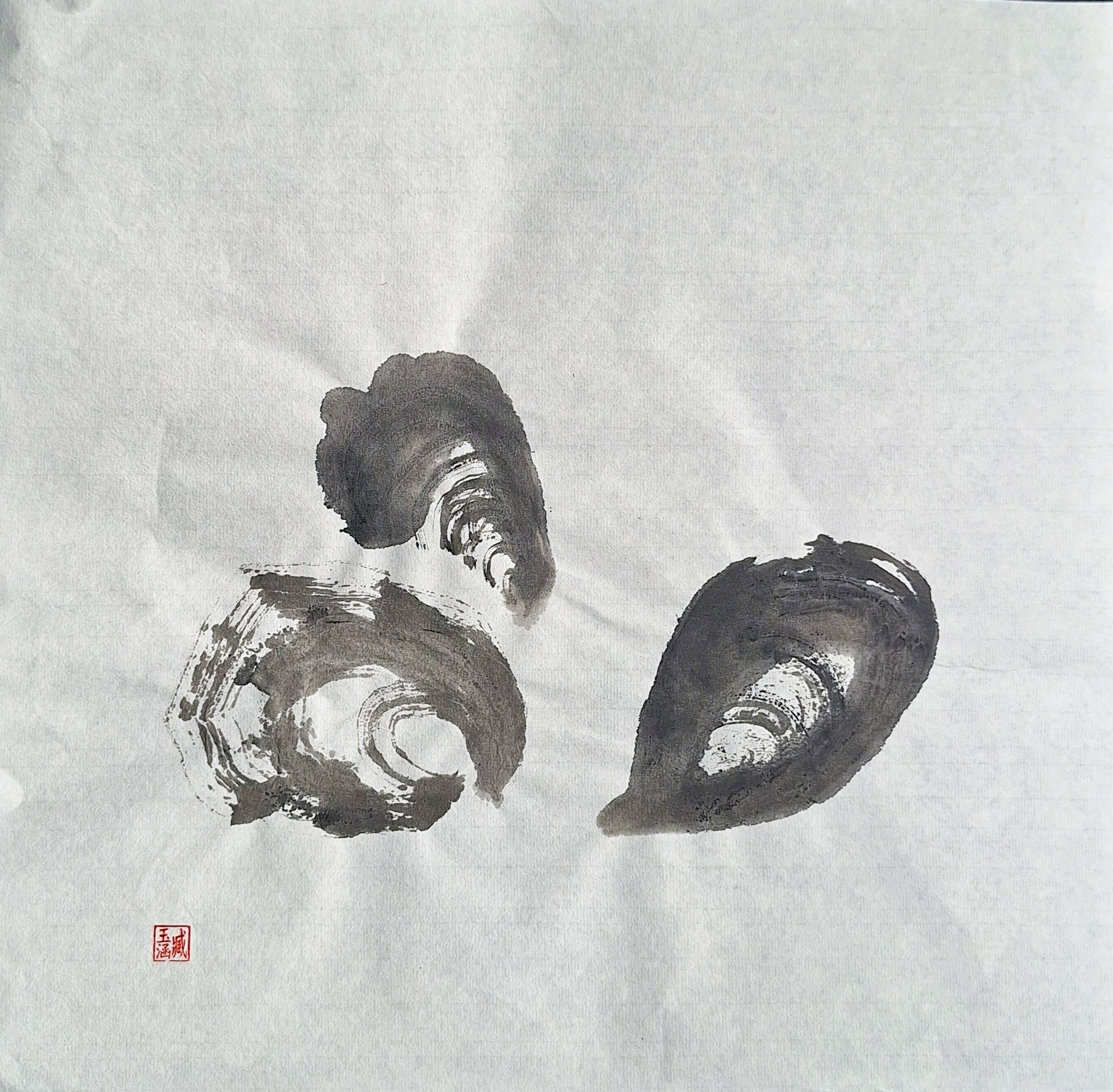 Chinese Ink Painting 'Mussels 5'- Origional Art Work