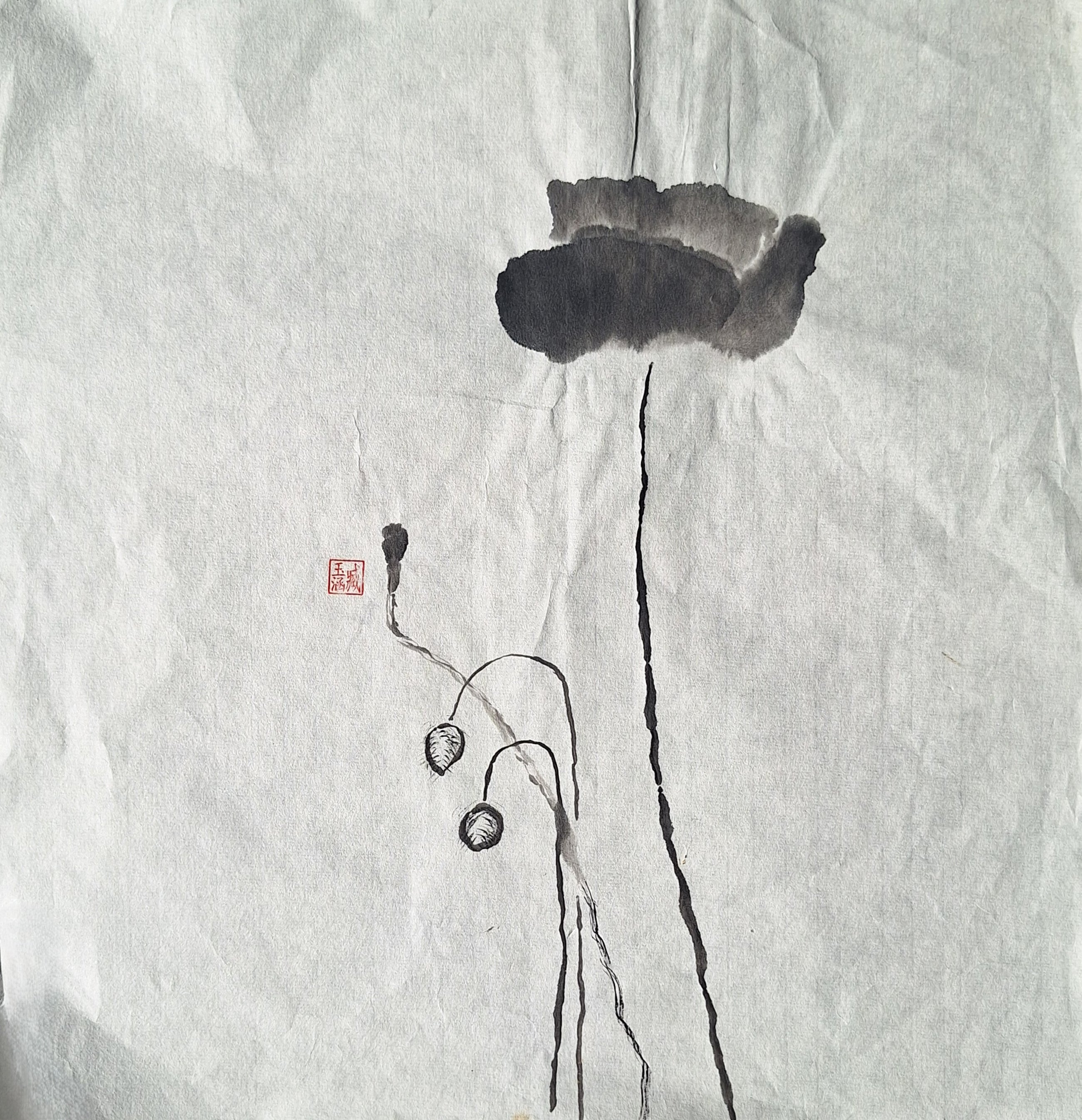 Chinese Ink Painting 'Poppies 8' - Origional Art Work