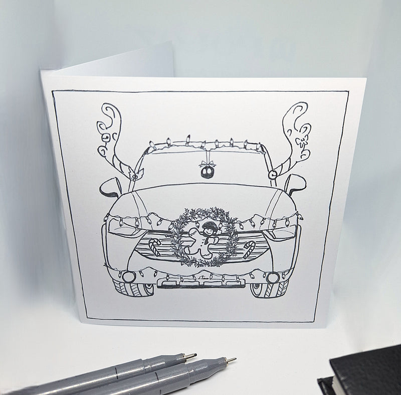 Reindeer Car - 'It's An Irish Thing' greeting card