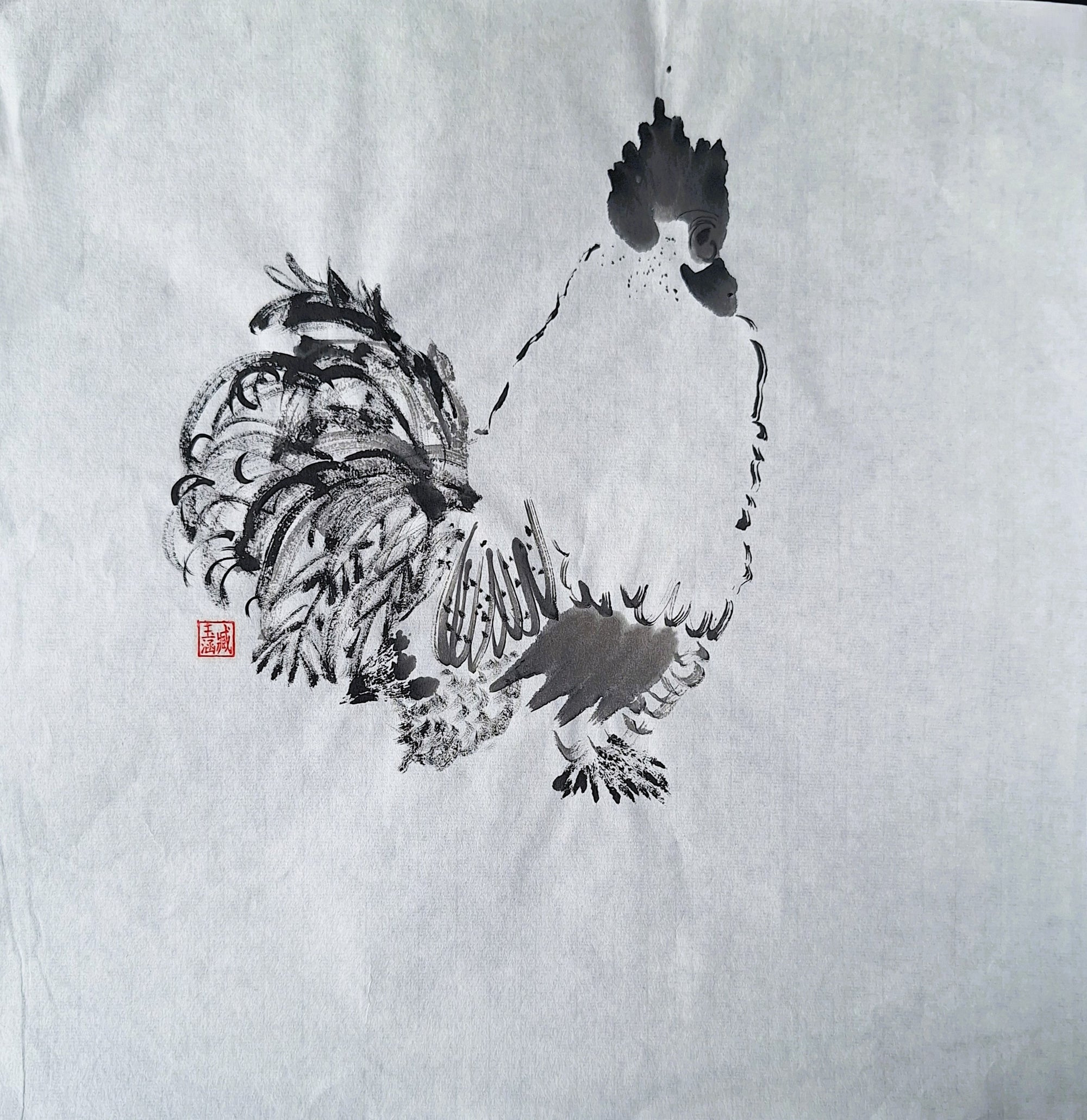 Chinese Ink Painting 'Rooster 1' - Origional Art Work