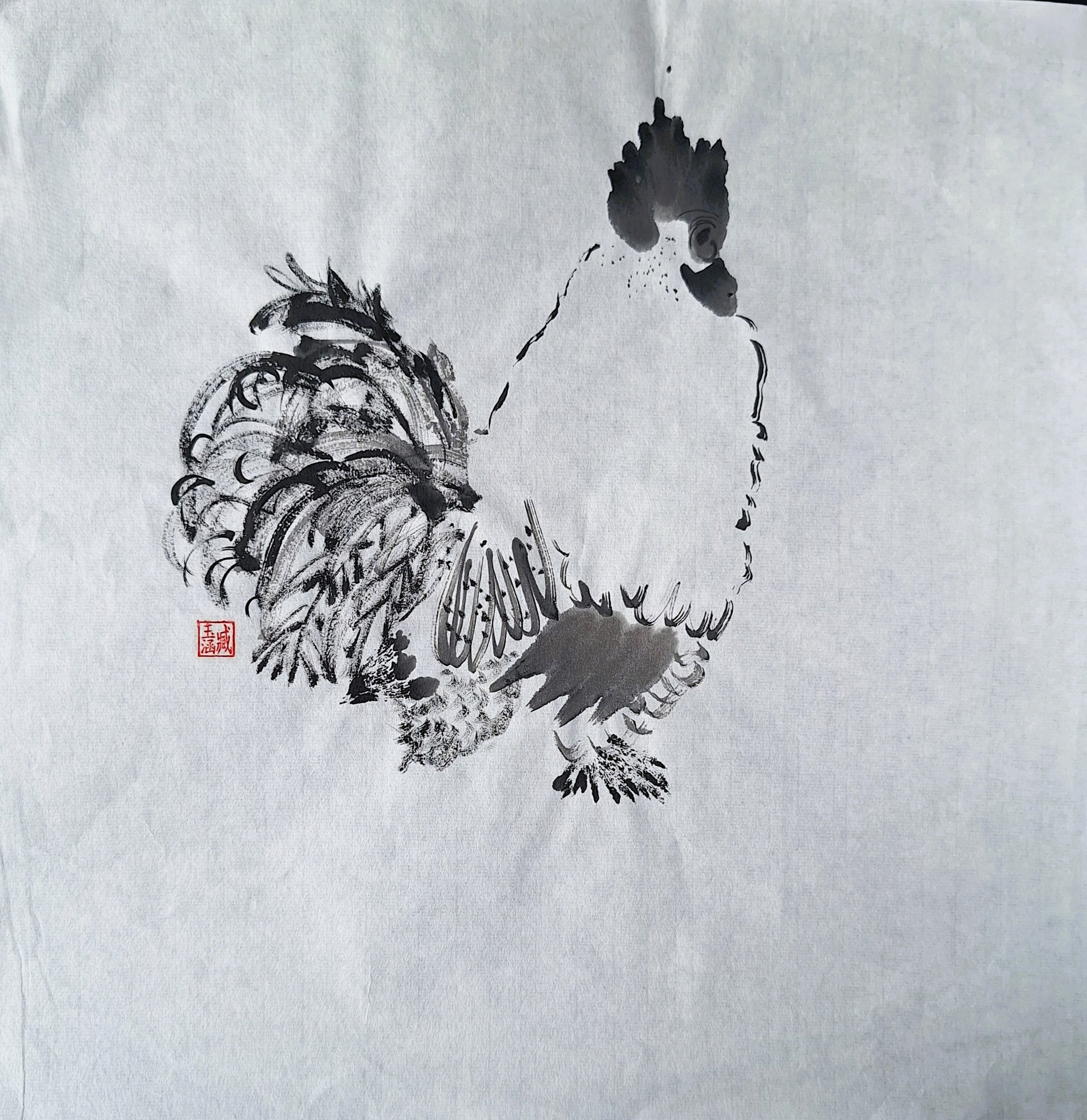 Chinese Ink Painting 'Rooster 1' - Origional Art Work