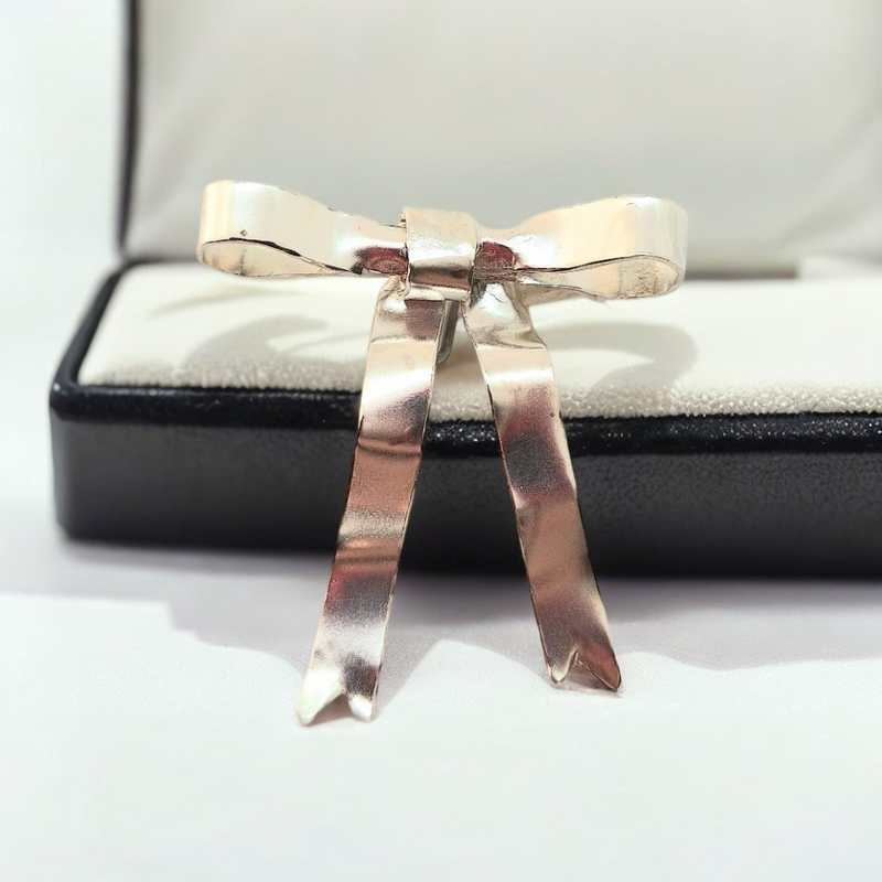 Sterling Silver Bow Brooch