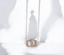 Sterling silver camera necklace