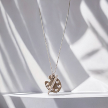 Sterling silver paint palette necklace
