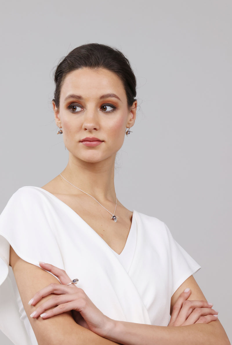Sterling silver snowdrop necklace