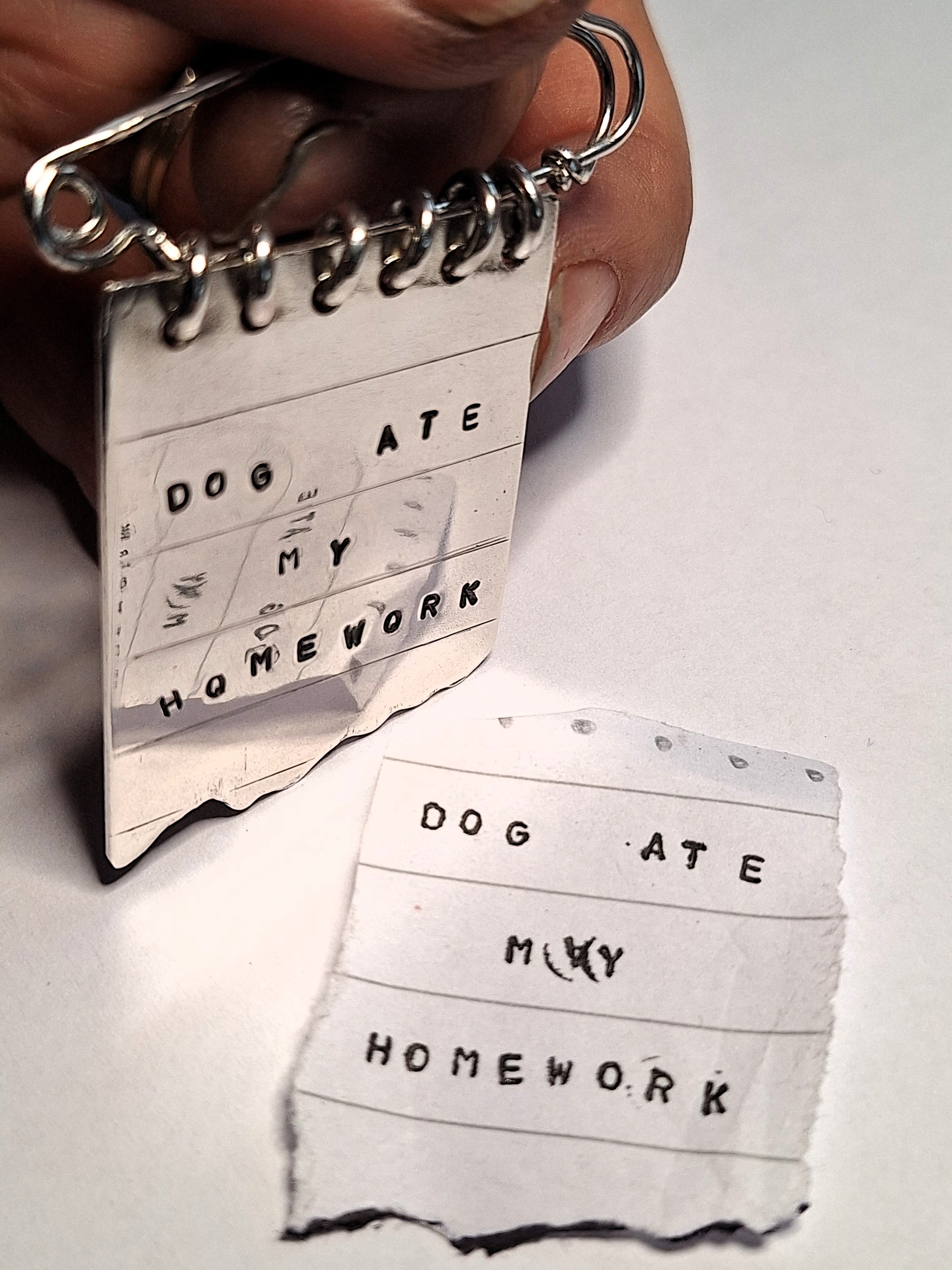 Dog Ate My Homework - Solid Sterling Silver - Limited Edition