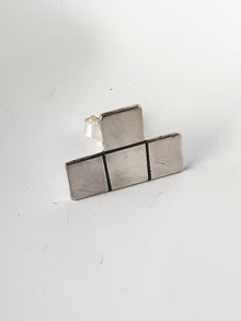 Sterling silver Tetris ear studs