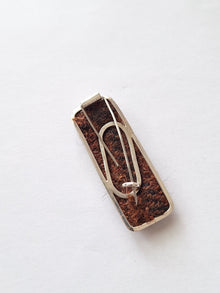 Baguette Brooch - Irish Tweed Silver (three colourways) - Saw Framed