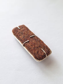 Baguette Brooch - Irish Tweed Silver (three colourways) - Saw Framed