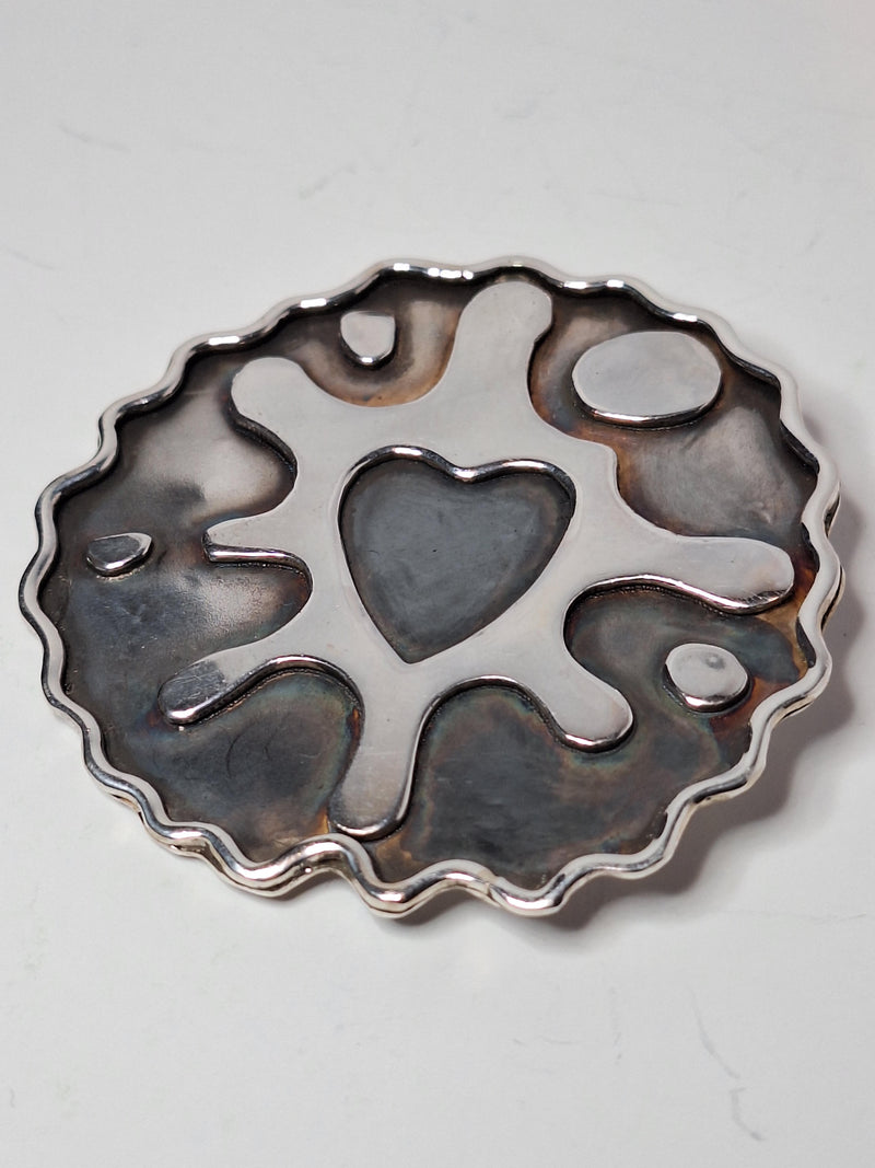 Limited Edition Handmade Sterling Silver Tea Biscuit Brooch